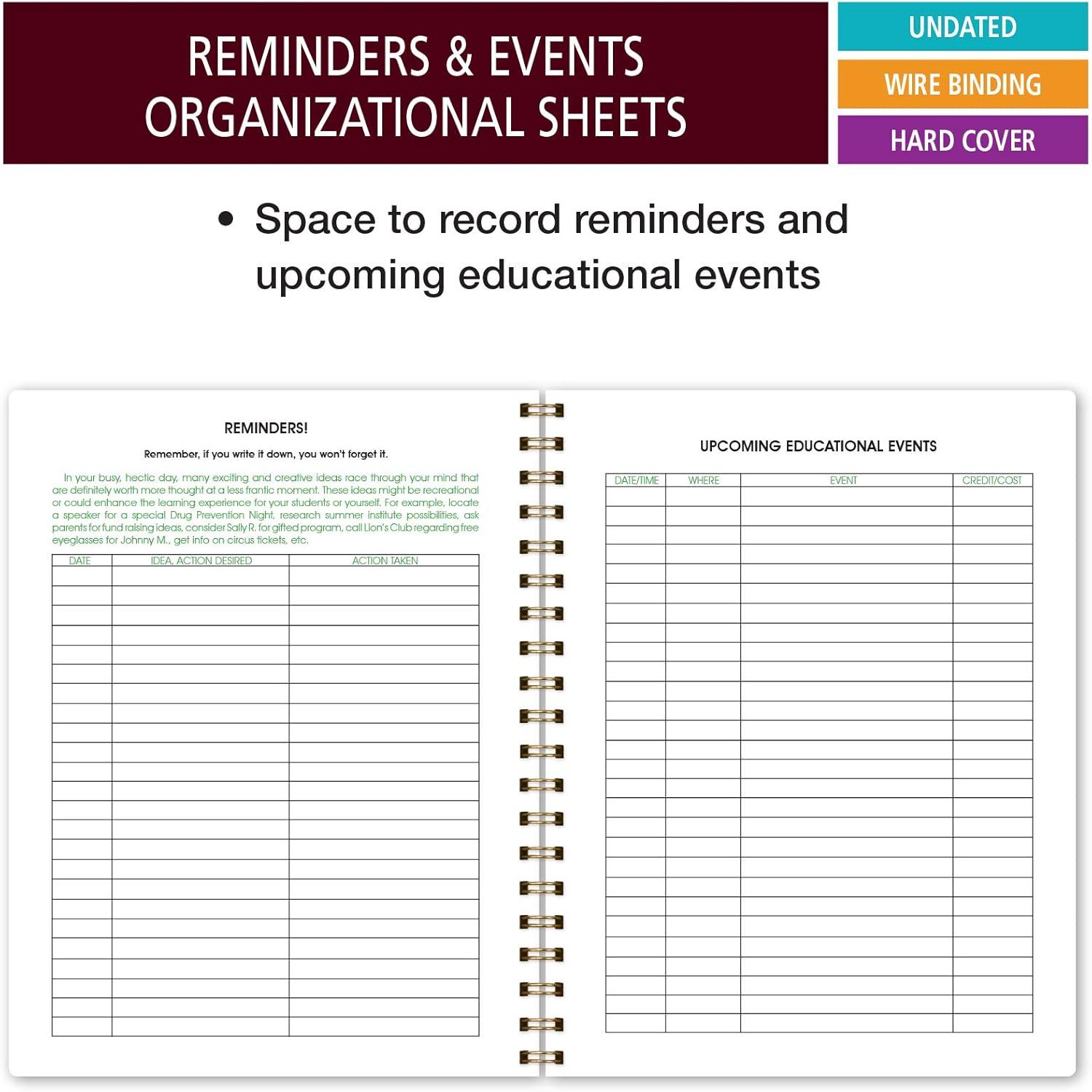 Elan Publishing Company Teacher Class Record Book for 9-10 Weeks, 35 Students, 8.5"x11" - Includes Bookmark, Seating Charts, Perforated Grading Sheets (Tree Seasons)