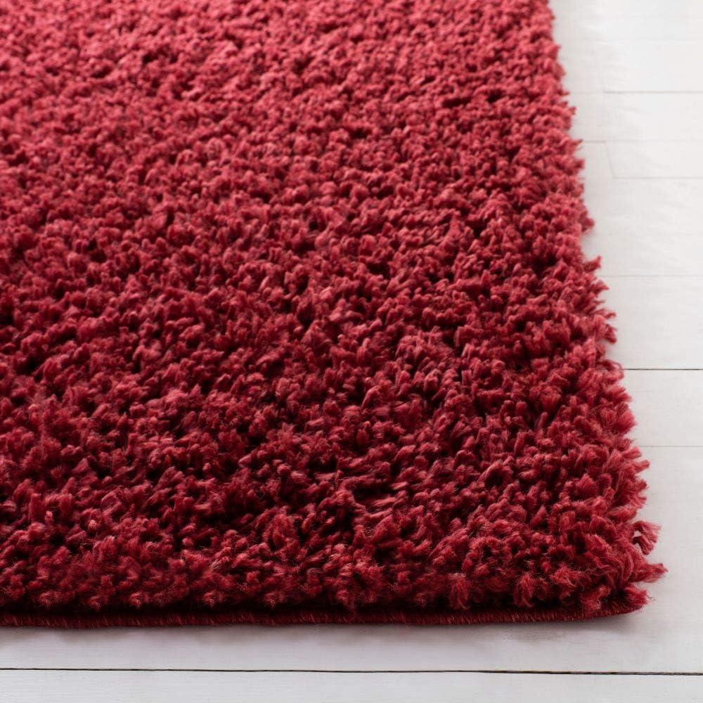 SAFAVIEH August Sophia Solid Shag Area Rug, Red, 3' x 5'