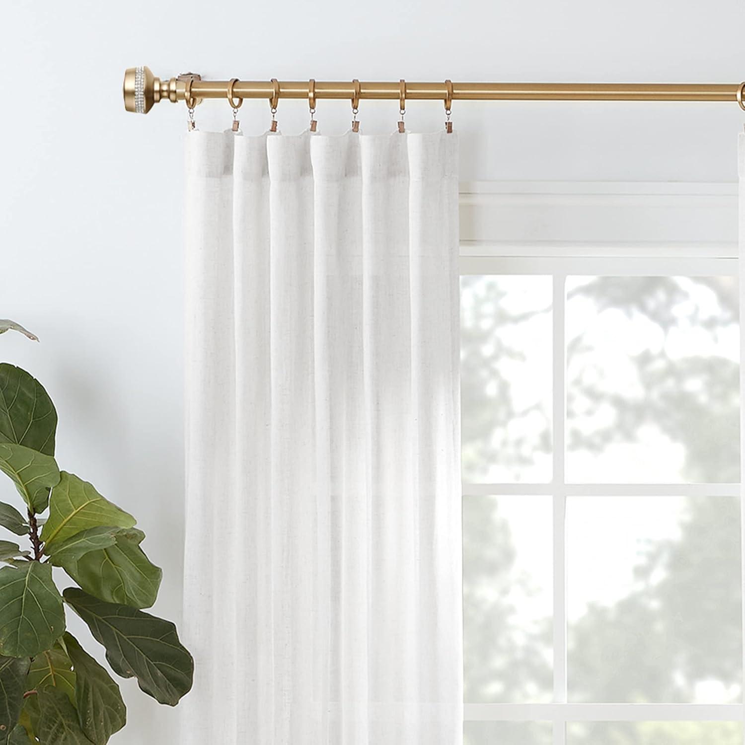 Mode Premium Collection 1 1/8 in Diameter Curtain Rod Set with Brilliant Doorknob Finials and Steel Wall Mounted Adjustable Rod