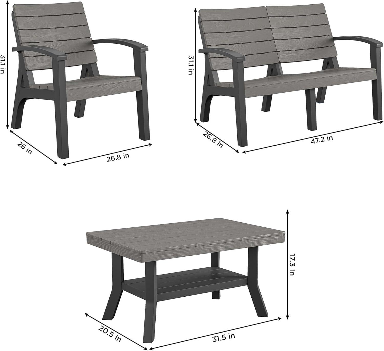 COSCO 4-Piece Resin Outdoor Conversation Set