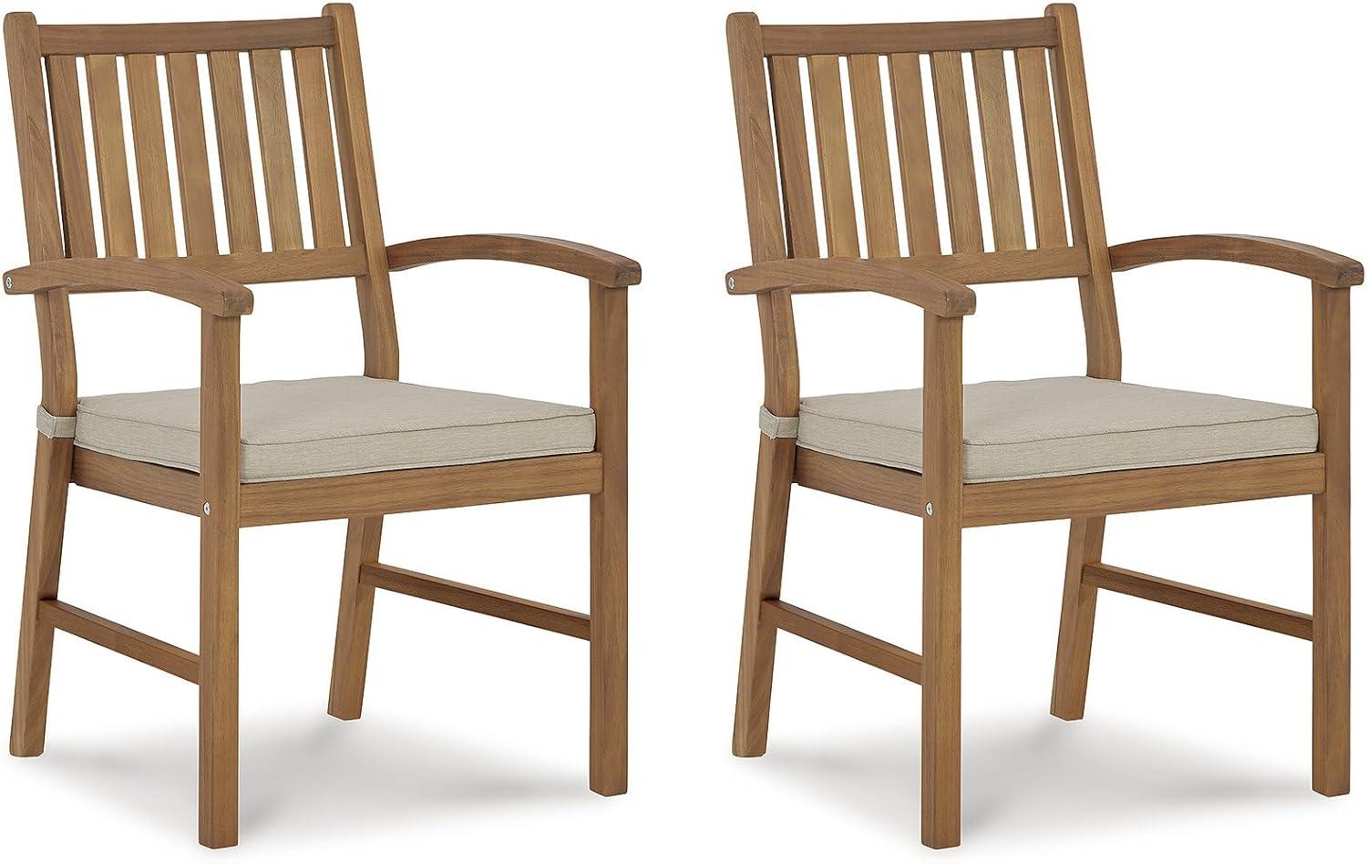 Gennine Outdoor Dining Armchair with Cushion (Set of 2)