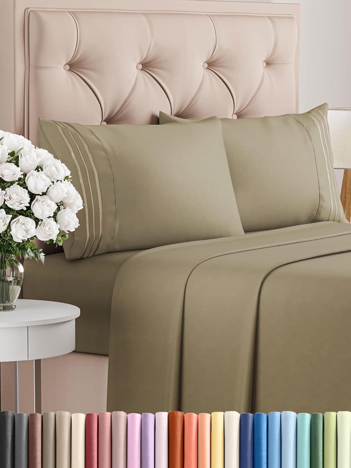 CGK Linens 4 Piece Sheet Set Premium Cooling, Soft & Wrinkle Free Sheet Set