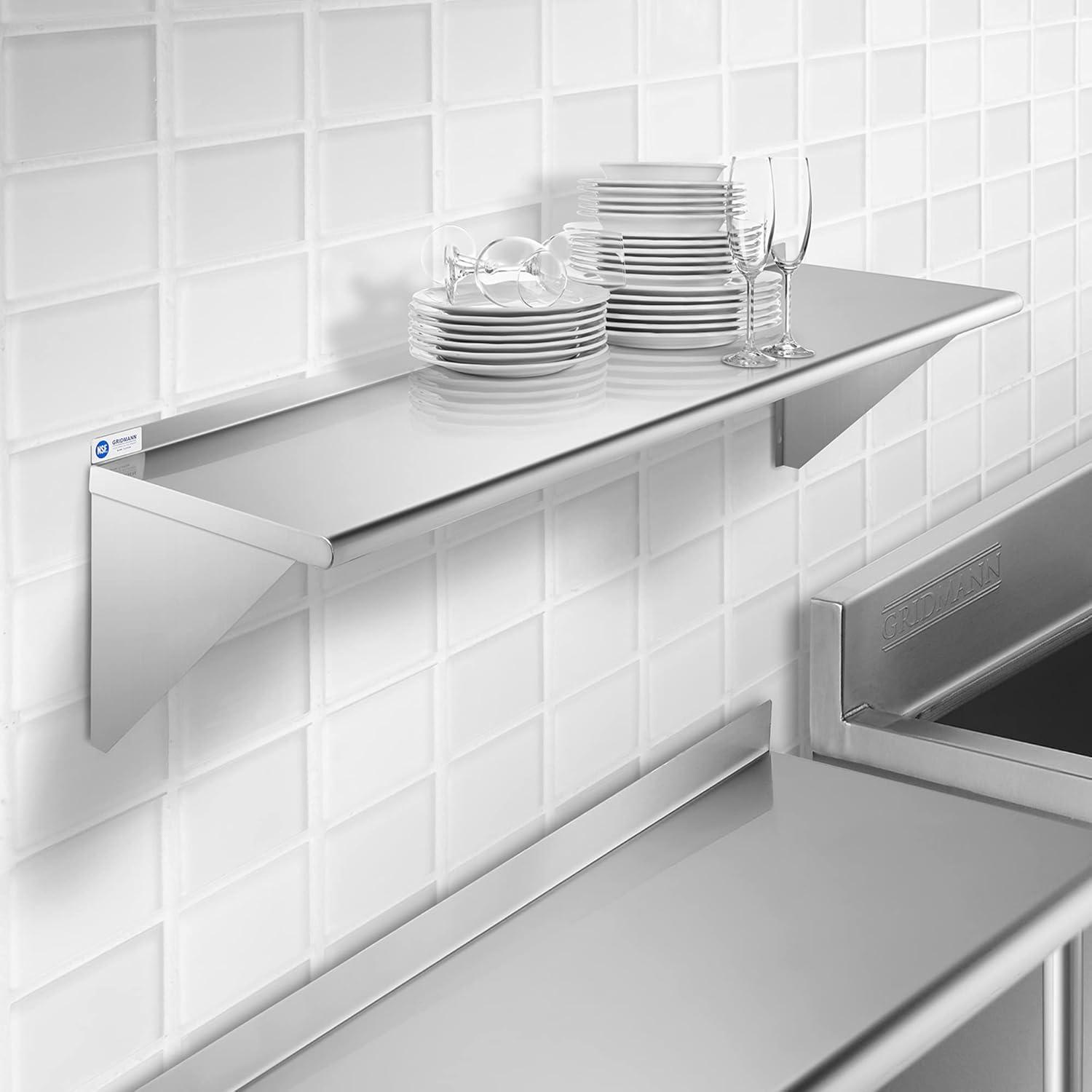 GRIDMANN NSF Stainless Steel Wall-Mount Shelf by Latitude Run