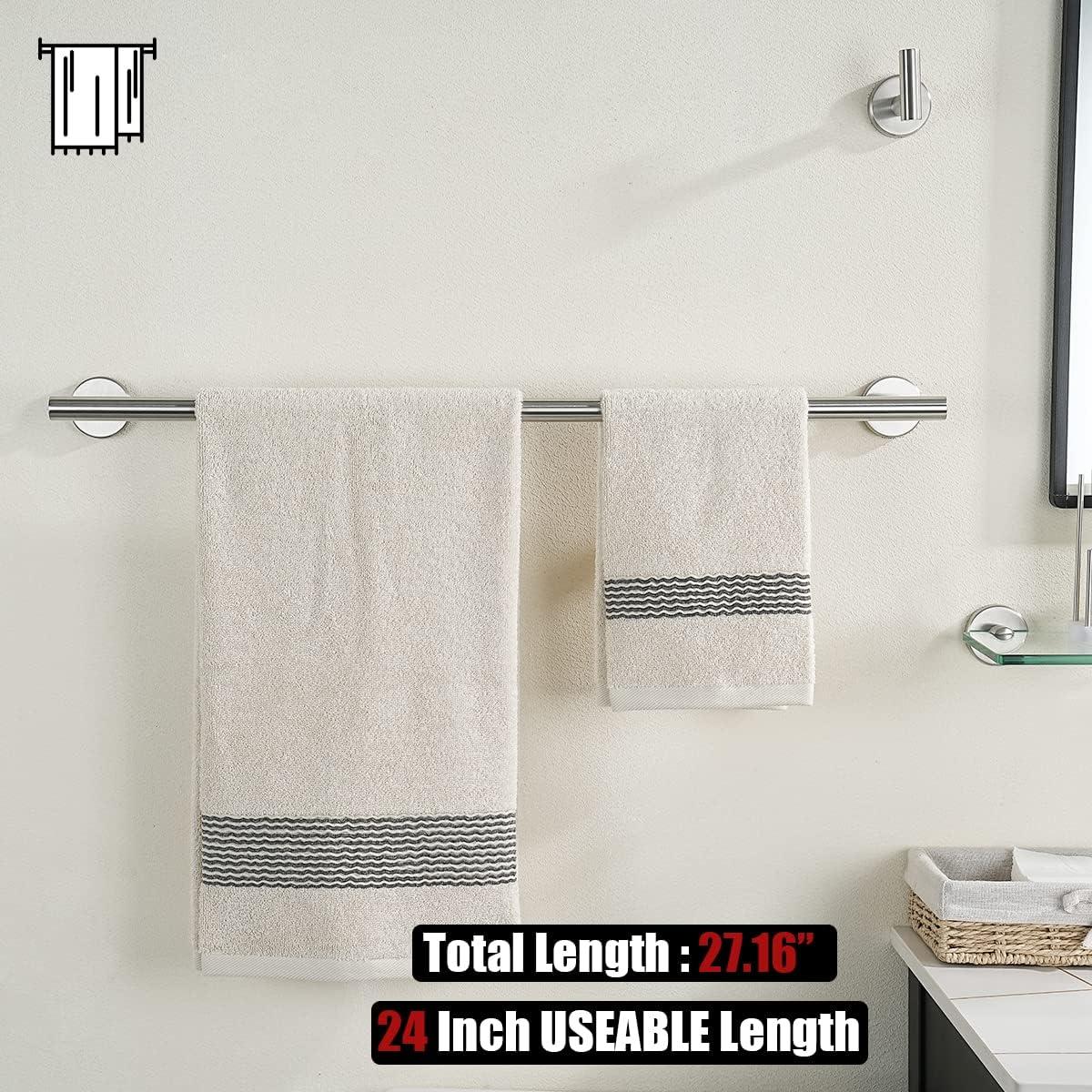 Brushed Nickel 5-Piece Stainless Steel Bathroom Hardware Set