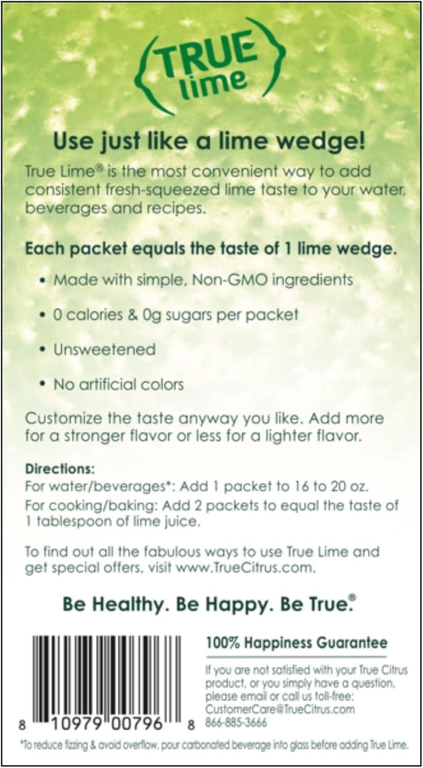 True Lime Crystallized Lime Packets for Water, Tea & Beverages