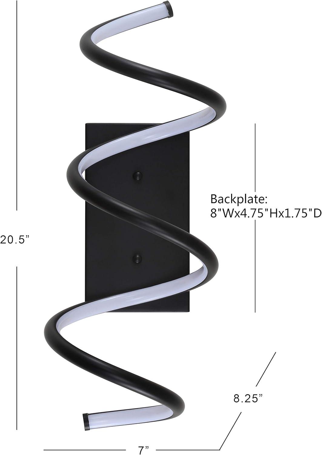 Scribble 20.5" Black Modern LED Vanity Wall Sconce