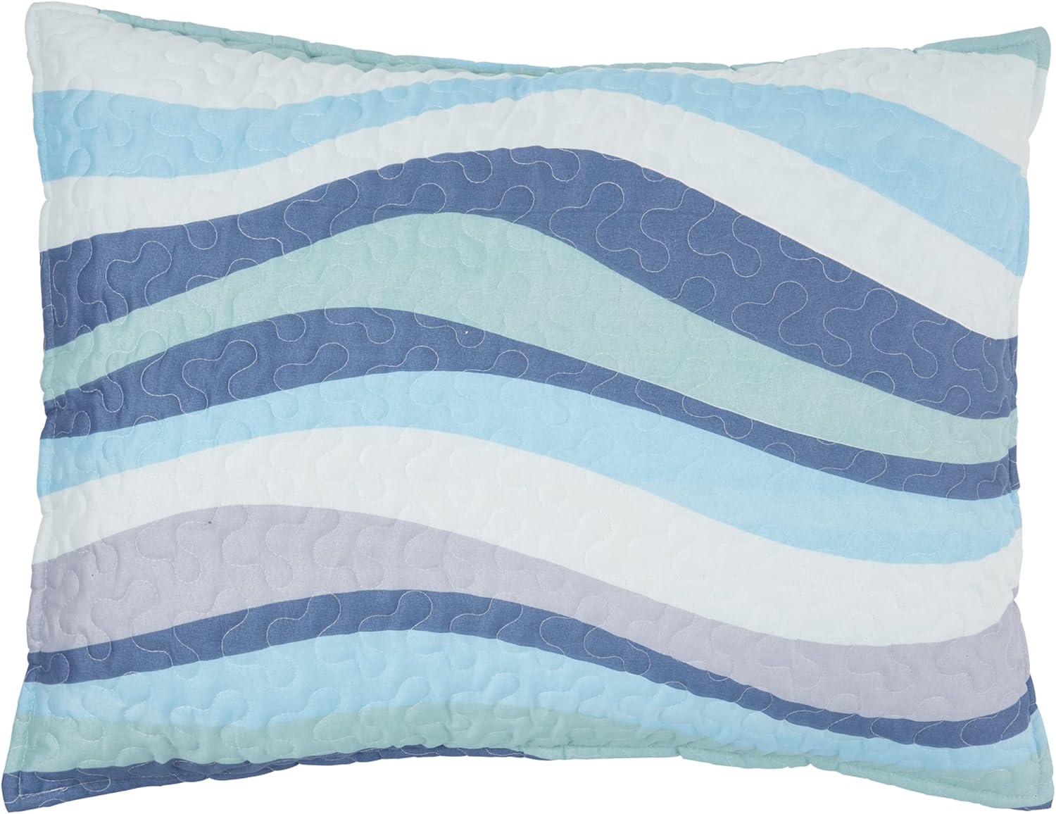 C&F Home Seawaves Coastal Beach Quilt Set - Reversible and Machine Washable