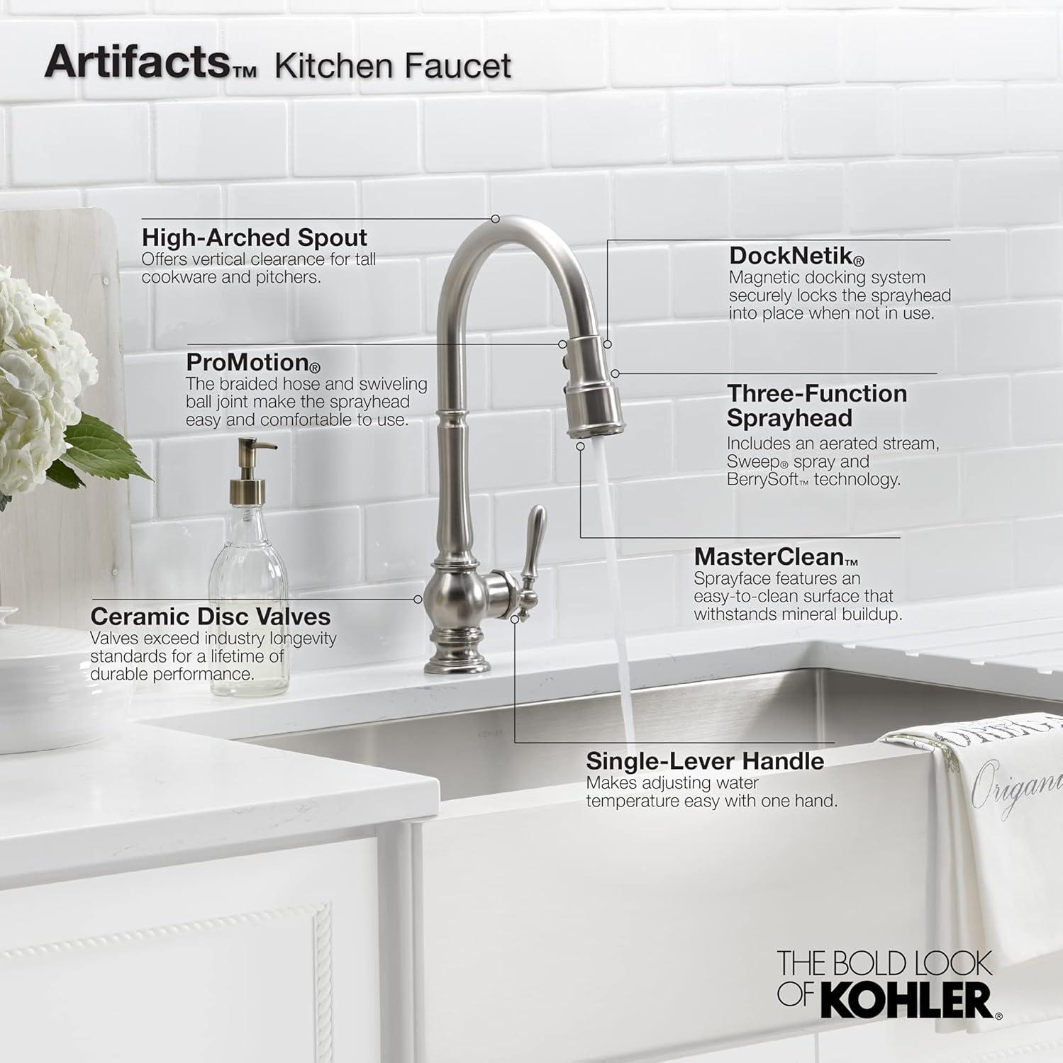 Artifacts® Pull Down Single Handle Kitchen Faucet