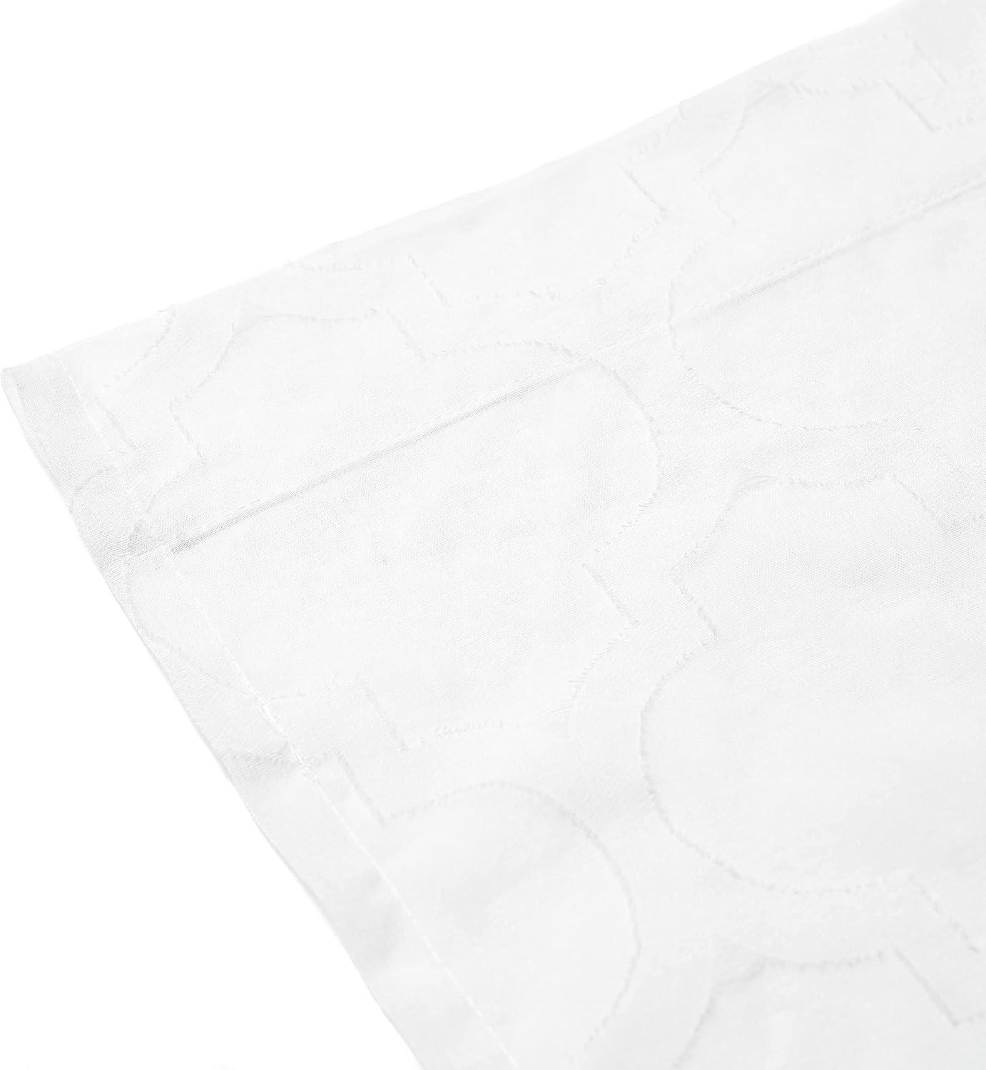Chanasya 2pk Quatrefoil Voile Sheer Window Curtain Panels - Set of 2 - 52 x 63 Inches Long - White
