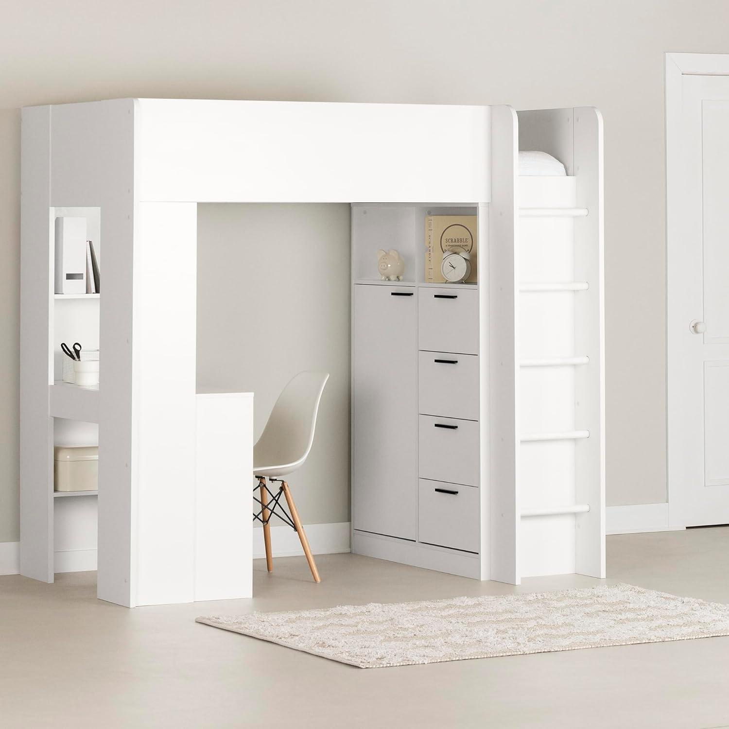 Logik Twin Loft Bed with Bookcase by South Side Living