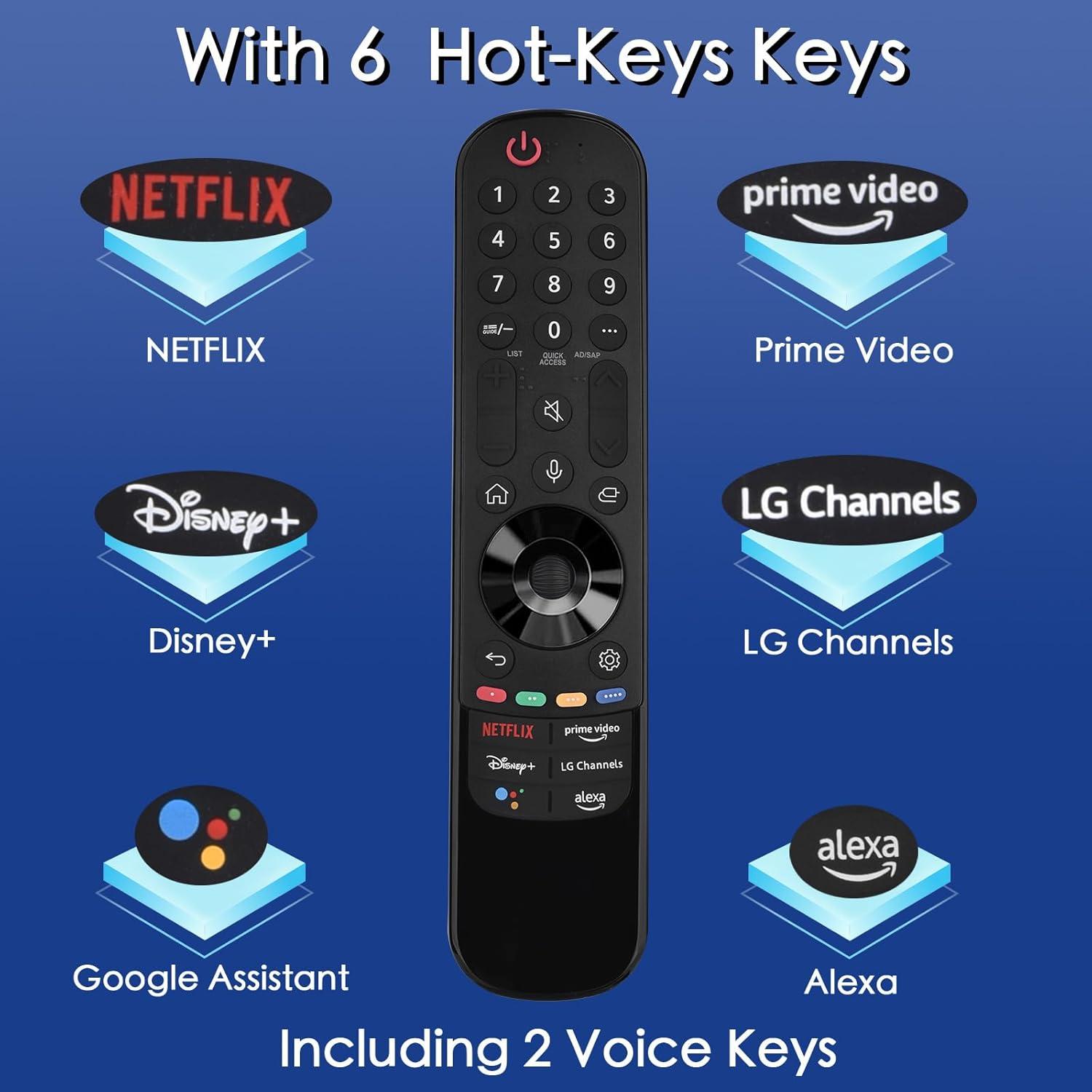 Black Voice Remote Control for LG Smart TV with Pointer and Voice Function