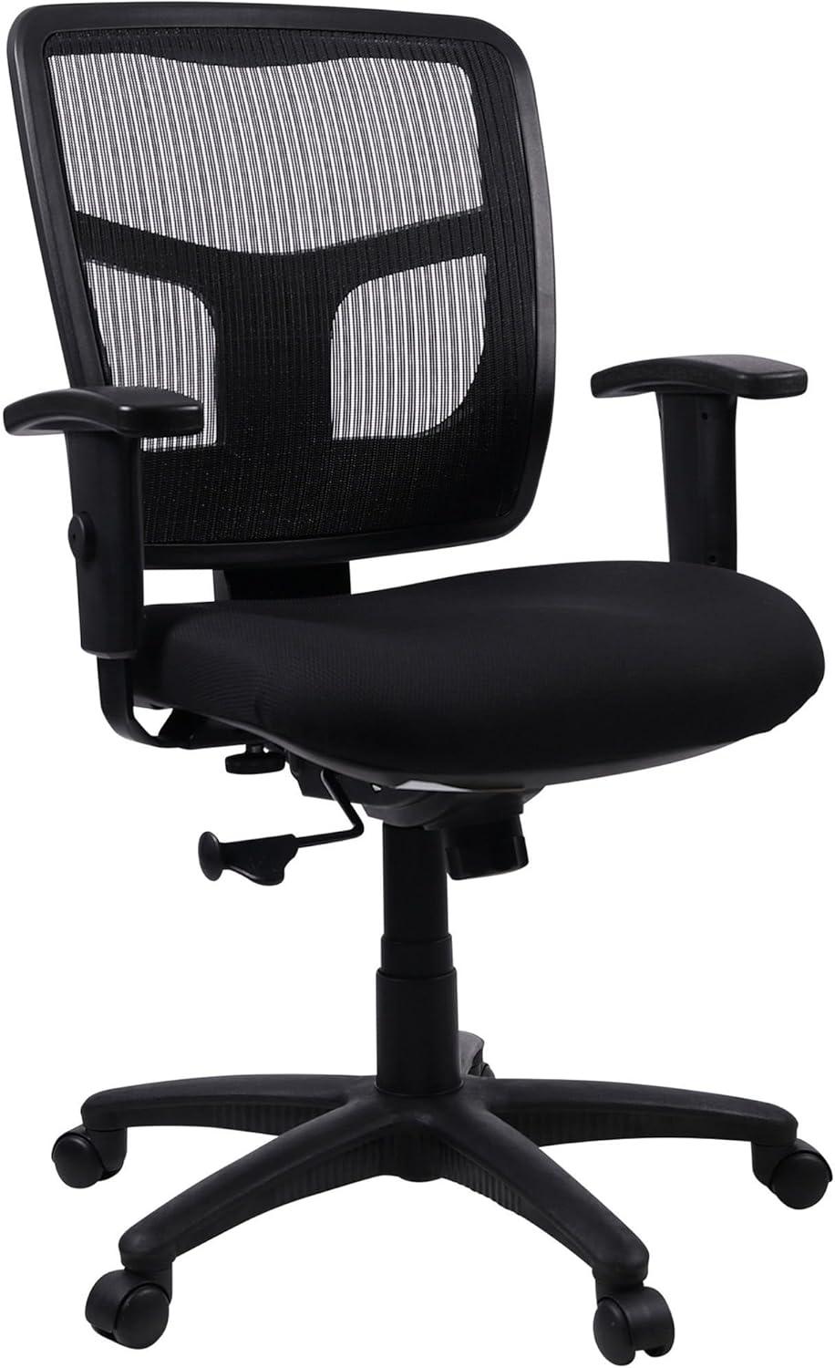 ErgoFlex Black Mesh Mid-Back Adjustable Office Chair