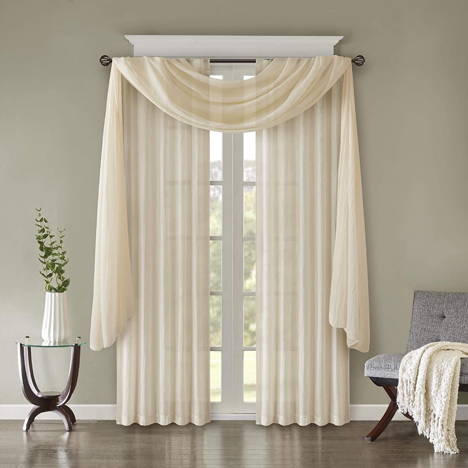 Madison Park Harper Solid Crushed Curtain Panel Pair (Set of 2)