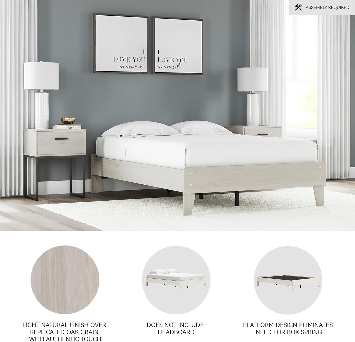 Queen Socalle Platform Bed Natural - Signature Design by Ashley