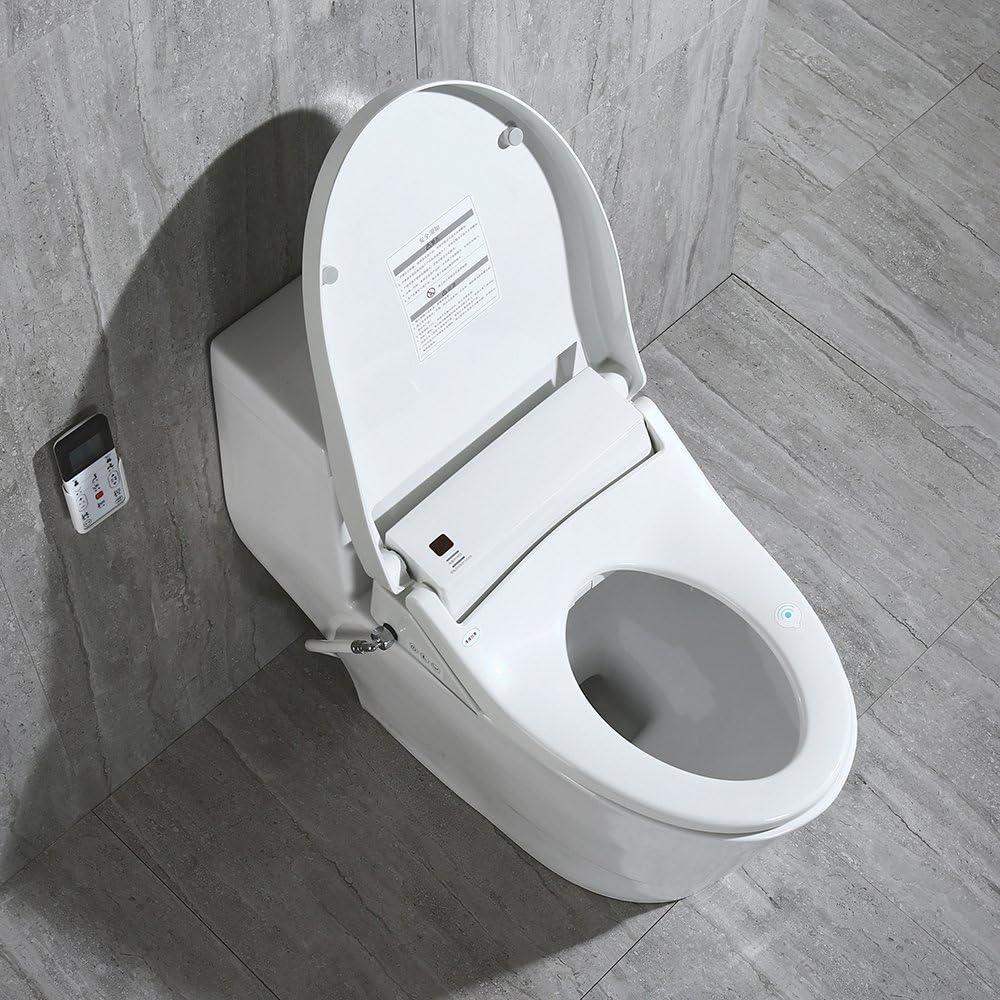 WOODBRIDGE Luxury, Elongated One Piece Advanced Bidet, Smart Toilet Seat with Temperature Controlled Wash Functions and Air Dryer, T-0008, 31 x 18 x 28 inches, Toilet & Bidet