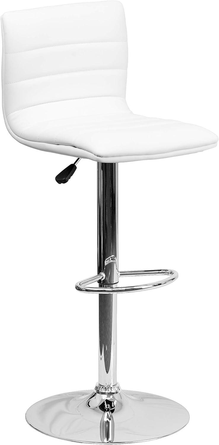 Flash Furniture Modern Vinyl Adjustable Height Barstool with Horizontal Stitch Back