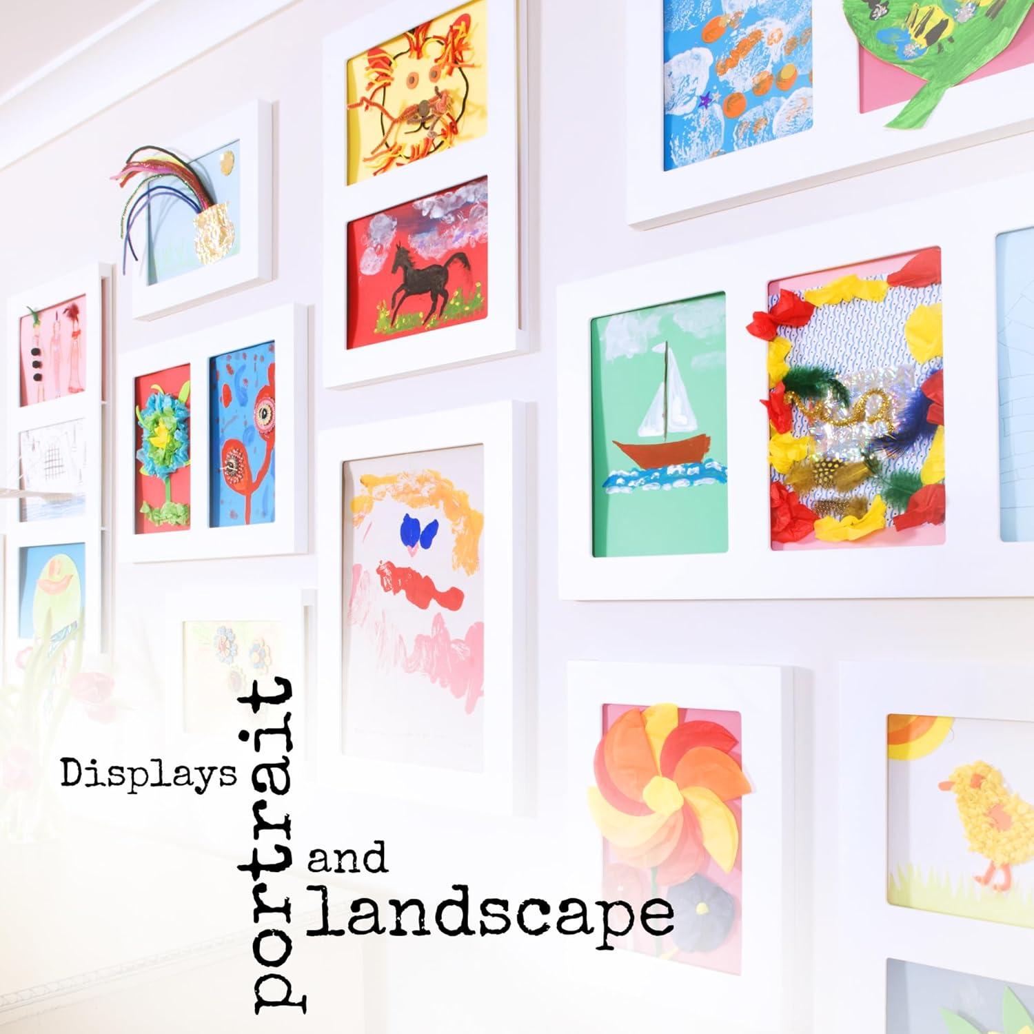 The Articulate Gallery 9x12 Quadruple Children's Art Frame, White