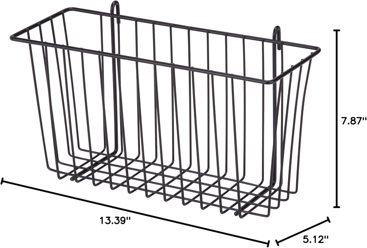 Black Steel Wire Hanging Storage Basket