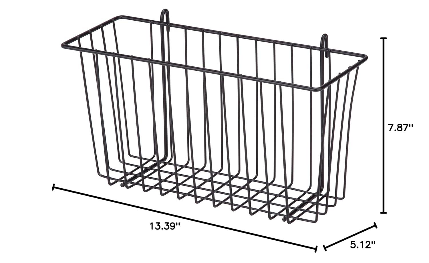 Honey-Can-Do Steel Wire Shelf Accessory Basket, Black