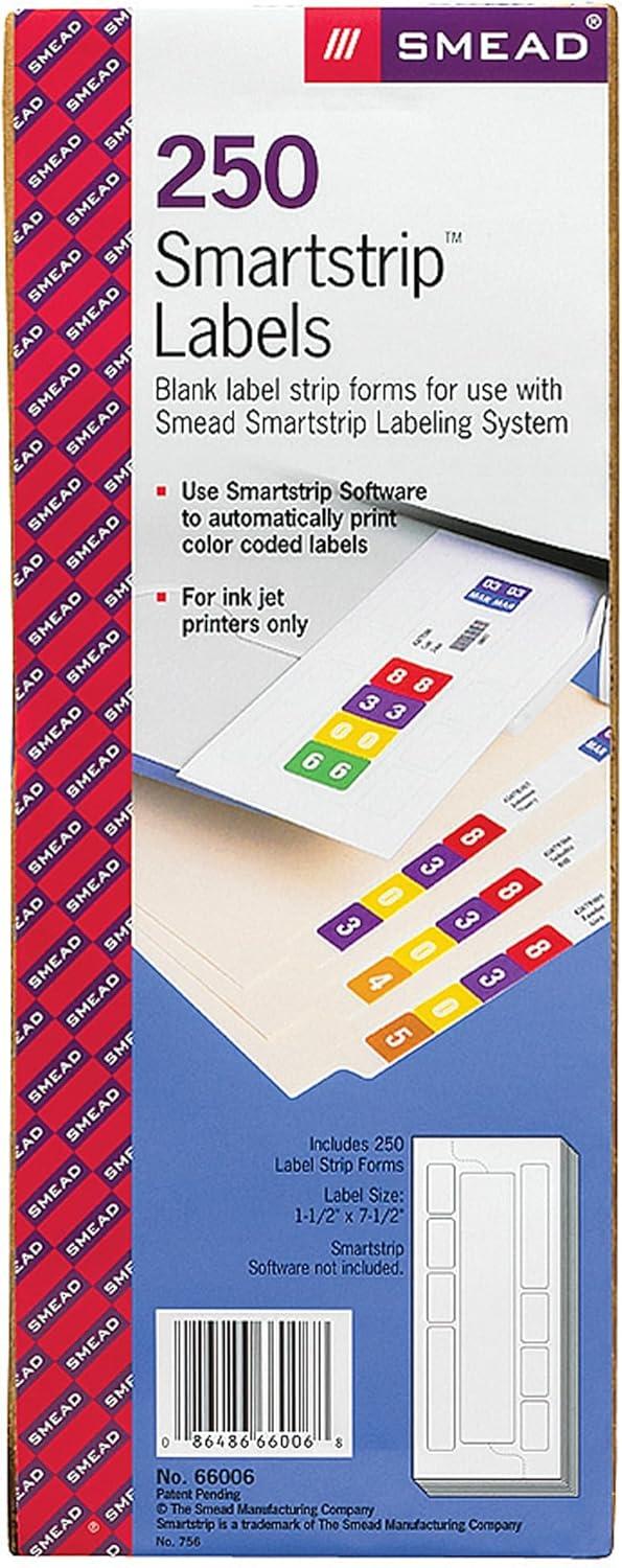 Smead Smartstrip Labeling System ColorBar Refill Labels 7.50" x 1.50" Length - Inkjet - 1 / Pack