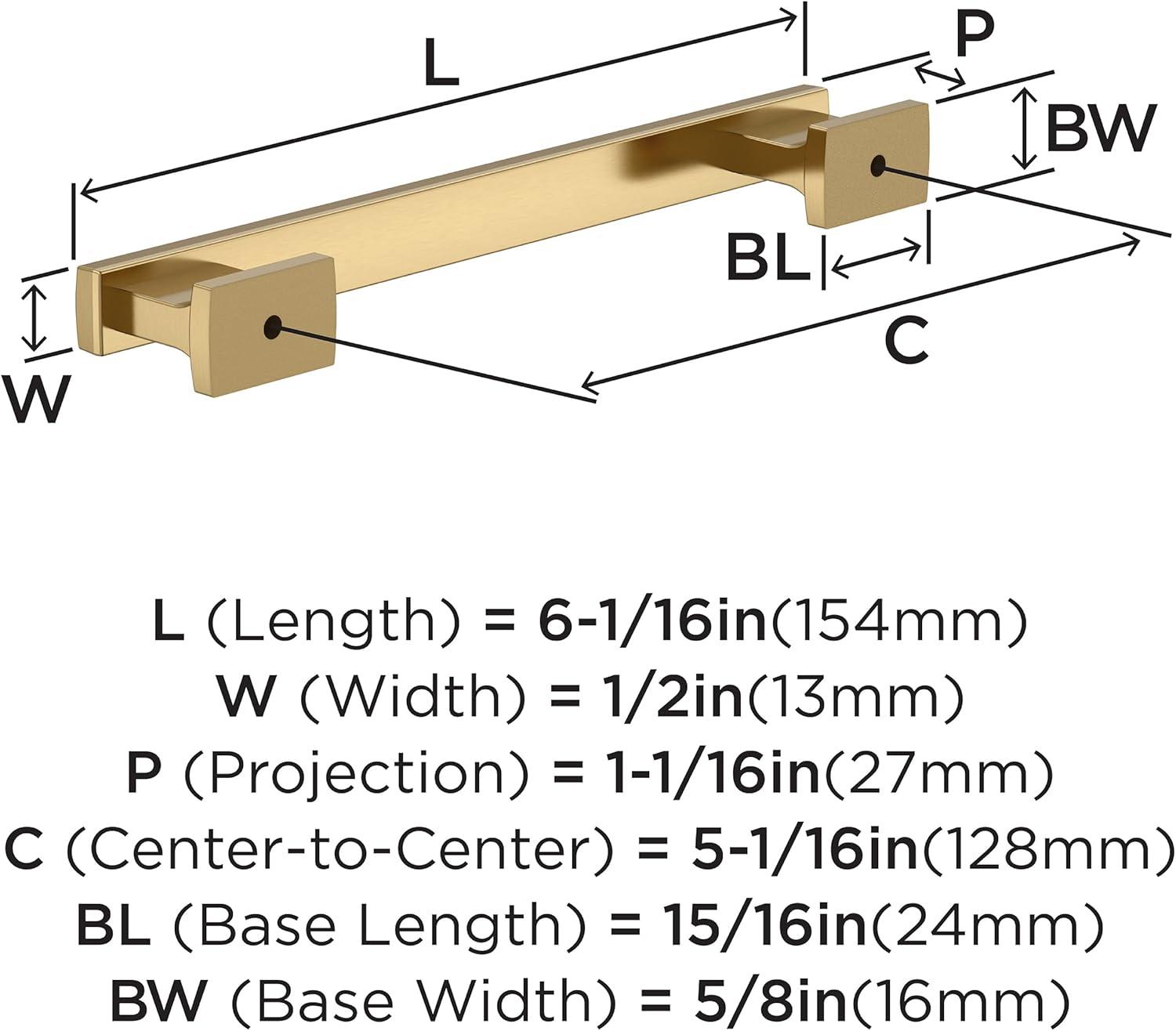 Champagne Bronze 5-1/16" Center-to-Center Cabinet Pulls, 10-Pack