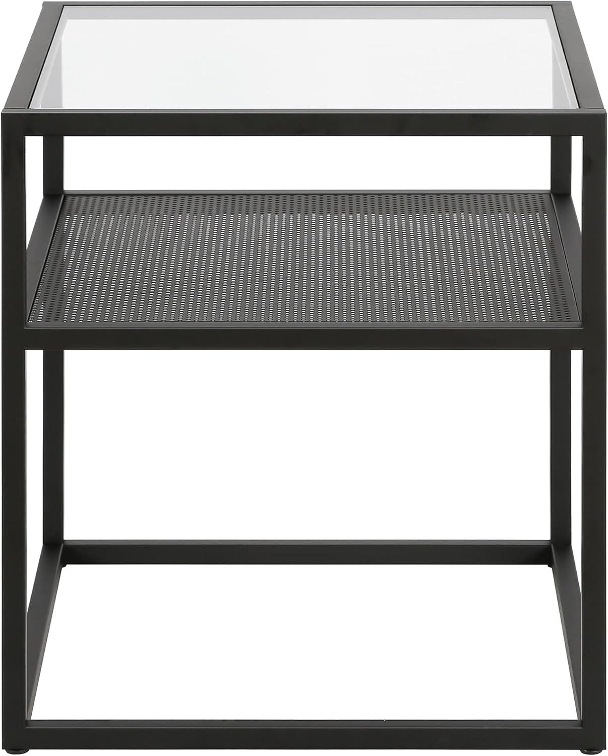 Evelyn&Zoe Nellie 20" Wide Square Side Table, Blackened Bronze