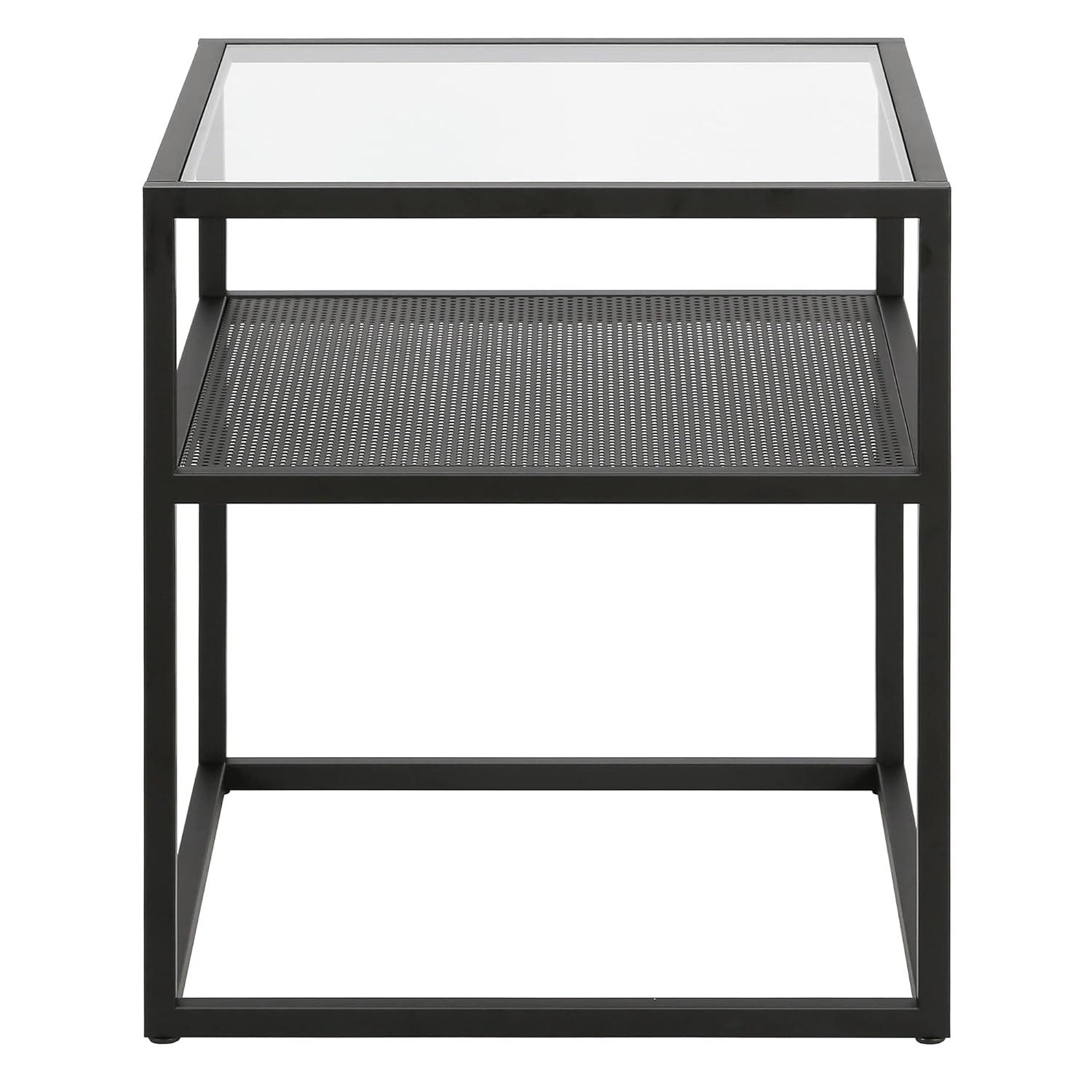 Evelyn&Zoe Nellie 20" Wide Square Side Table, Blackened Bronze