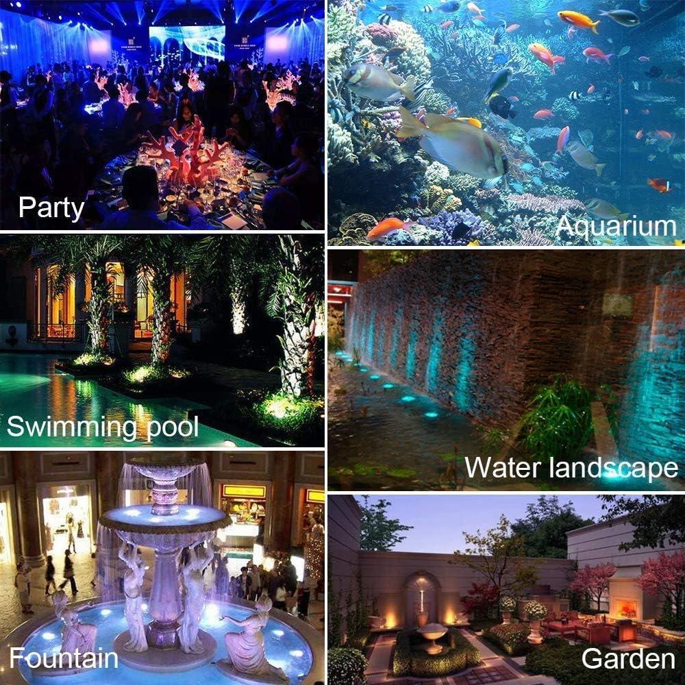 Pond Light Underwater Fountain Light with 36 LED Light Bulb Color Changing Submersible Spotlight with Timer Remote