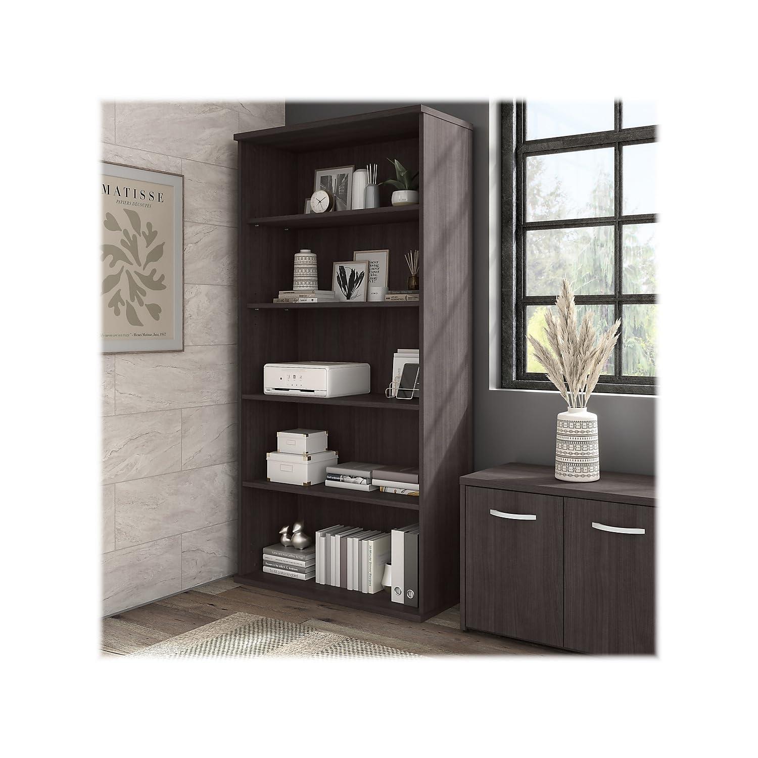 Bush Business Furniture Hybrid Tall 5 Shelf Bookcase