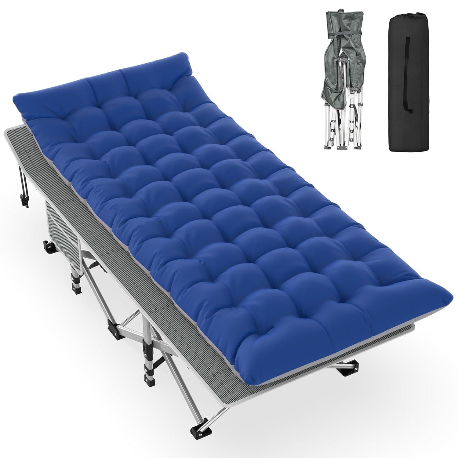 Suteck Folding Camping Cot Portable Outdoor Heavy Duty Sleeping Cot with Mattress and Carry Bag