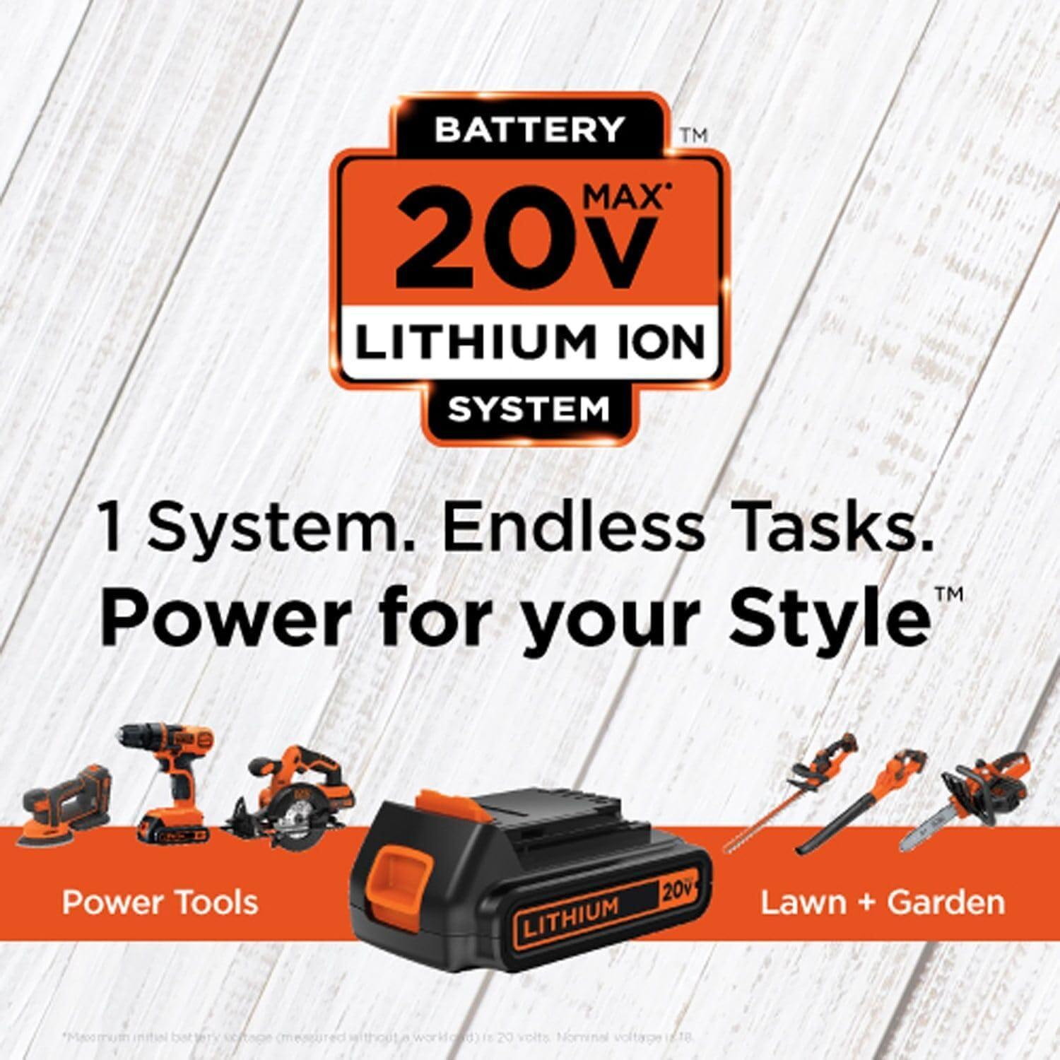 BLACK+DECKER 20-Volt MAX* Lithium Drill/Driver & 68-Piece Project Kit, LDX120PK
