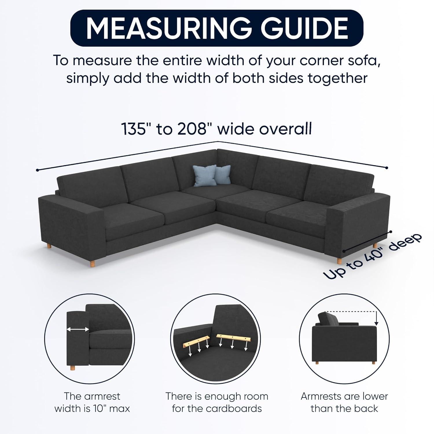Stretchy Slipcover for Corner Sofa - Easy to Clean & Durable - Microfibra Collection