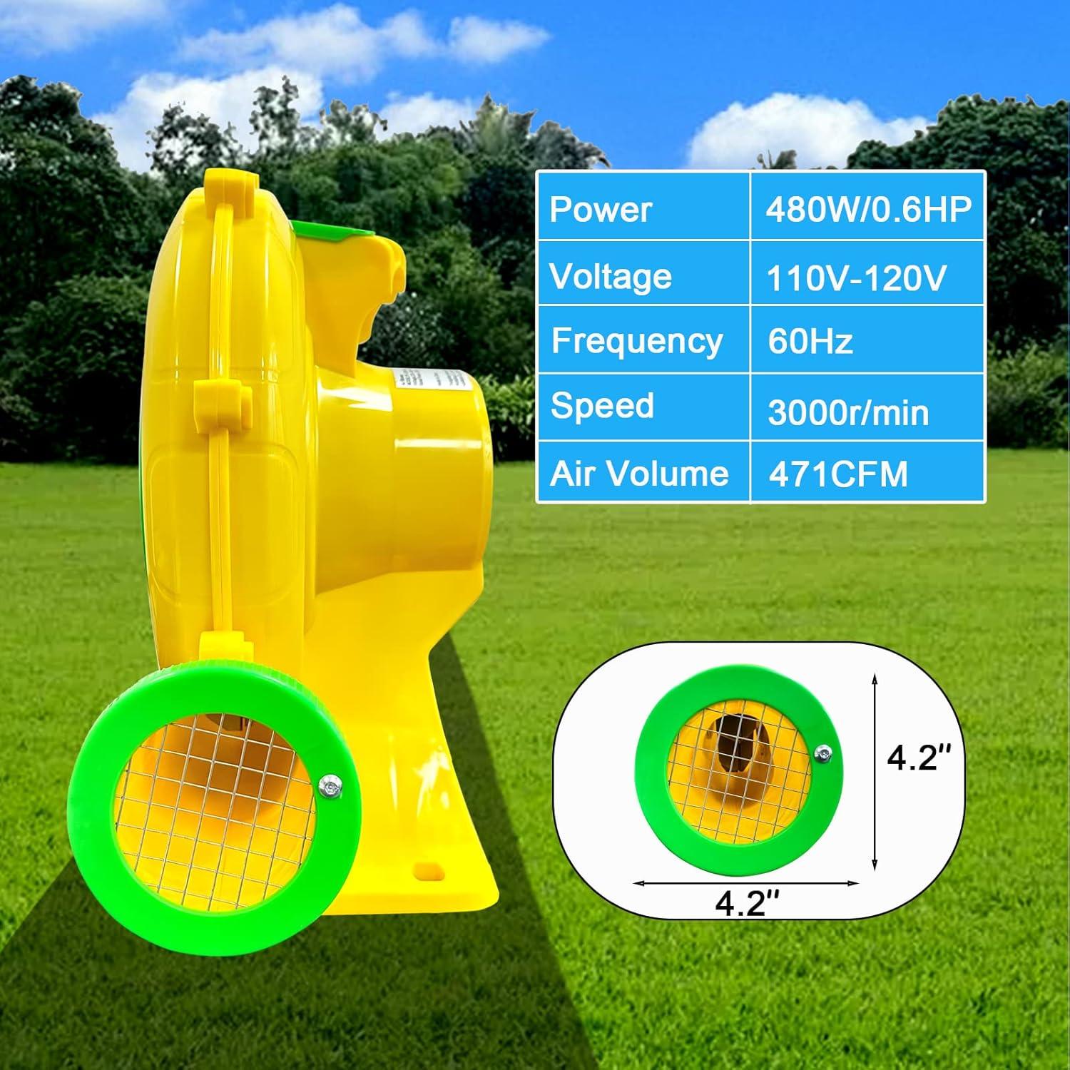 Yellow and Green Lightweight Corded Electric Handheld Air Blower