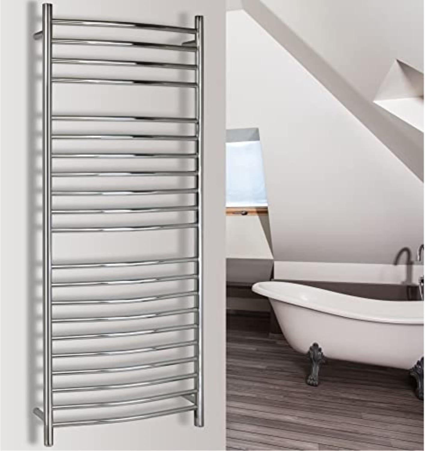 Vida Electrical Wall-mounted Towel Warmer, Polished, Hardwired, 21 Bars