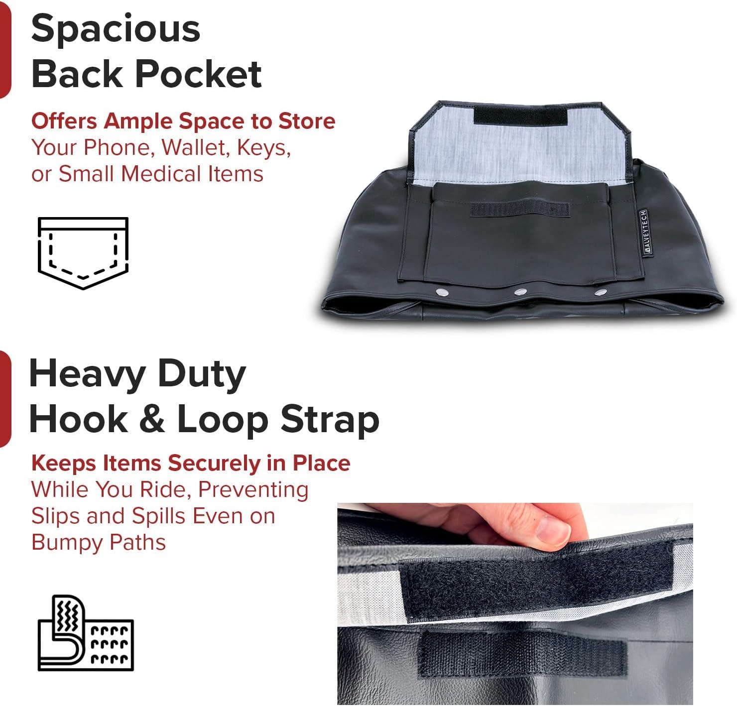 AlveyTech Black Seat Cover Set for Mobility Scooters, 4-Wheel Electric Scooter Wheelchair Covers