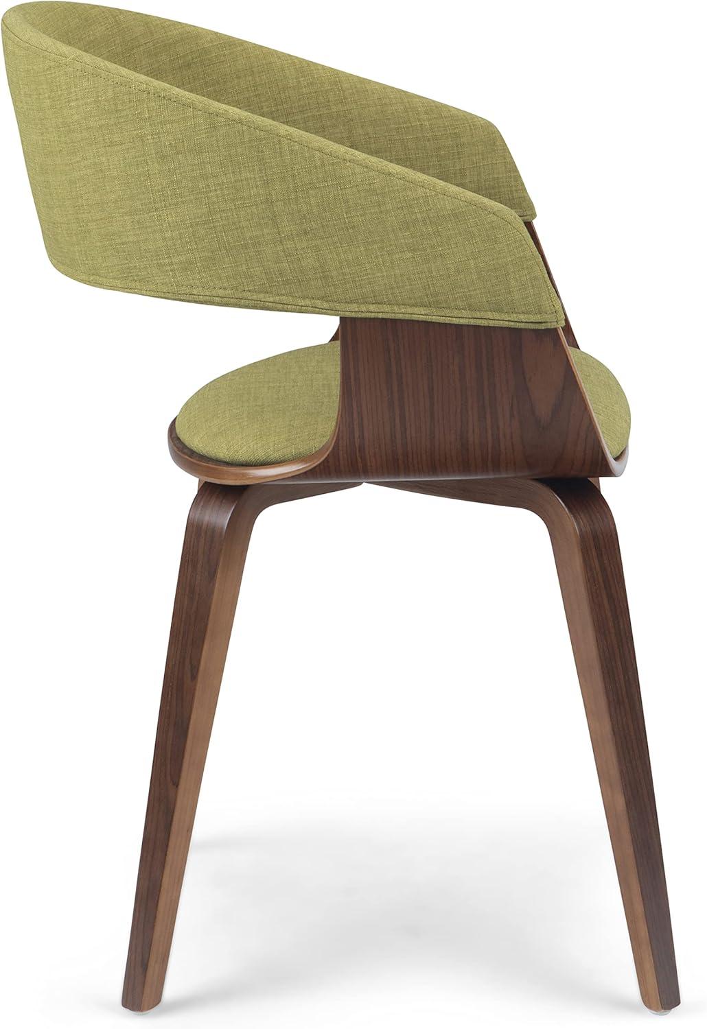 Acid Green Linen Upholstered Bentwood Dining Chair