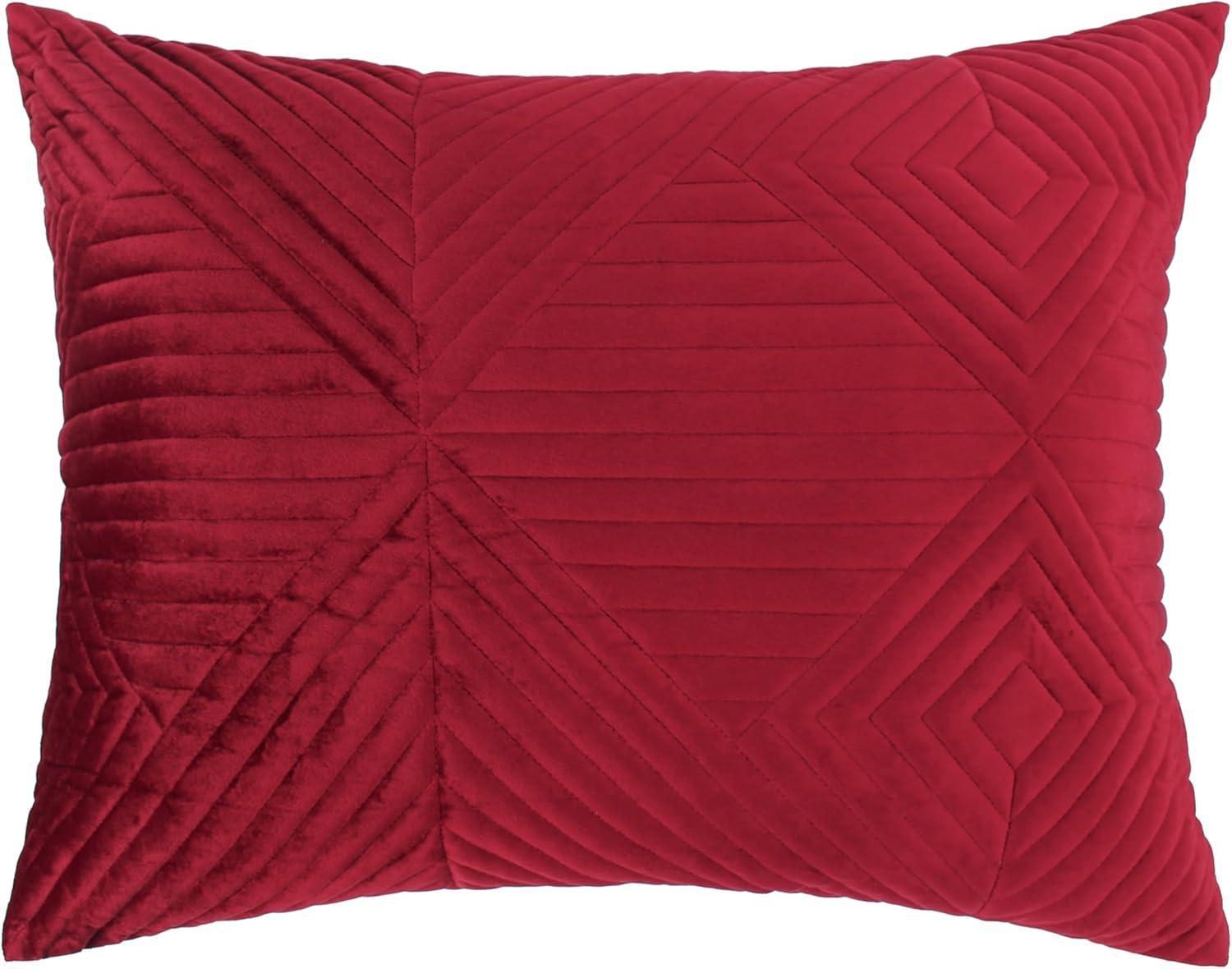 Greenland Home Fashion Riviera Velvet Ultra Comfortable Pillow Sham Standard Red