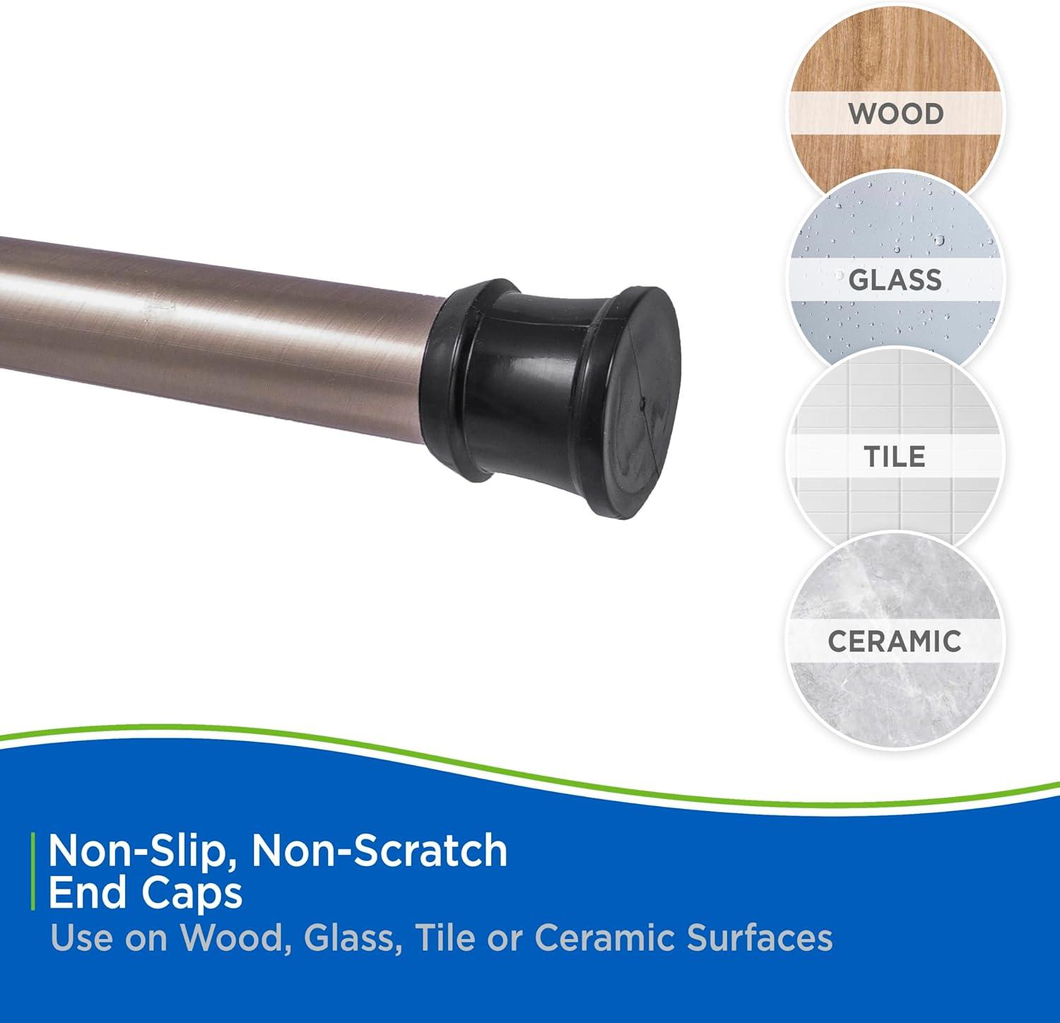 Kenney® Twist & Fit™ No Tools Rust-Proof Painted Aluminum Straight Tension Shower Curtain Rod, 42-72", Matte Oil Rubbed Bronze