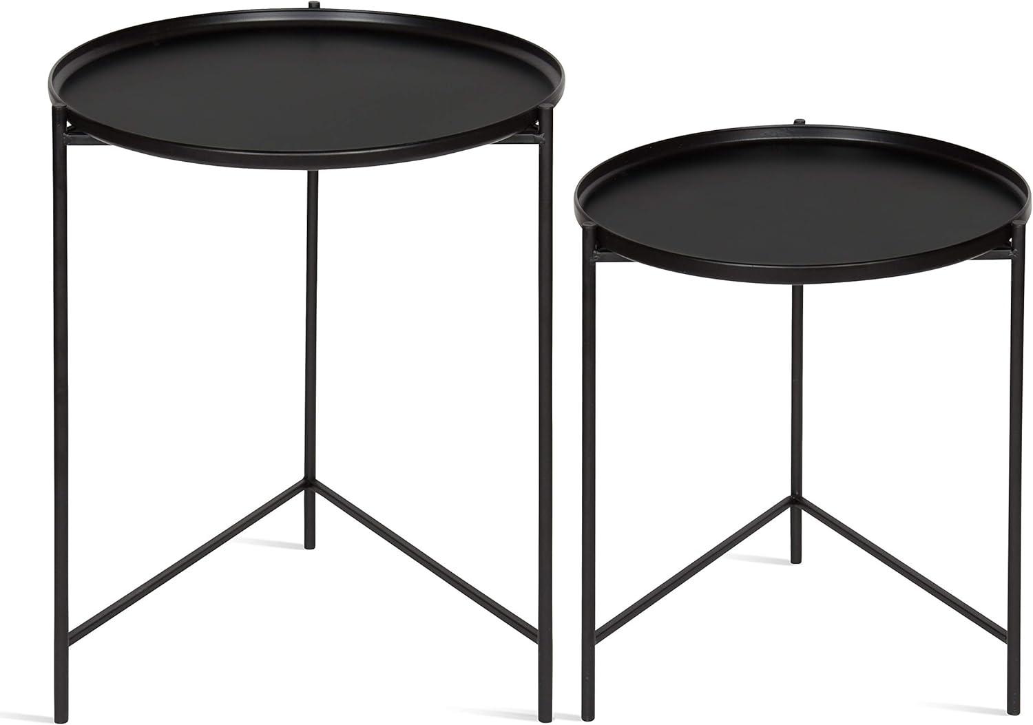 Kate and Laurel Ulani Round Metal Accent Table Set