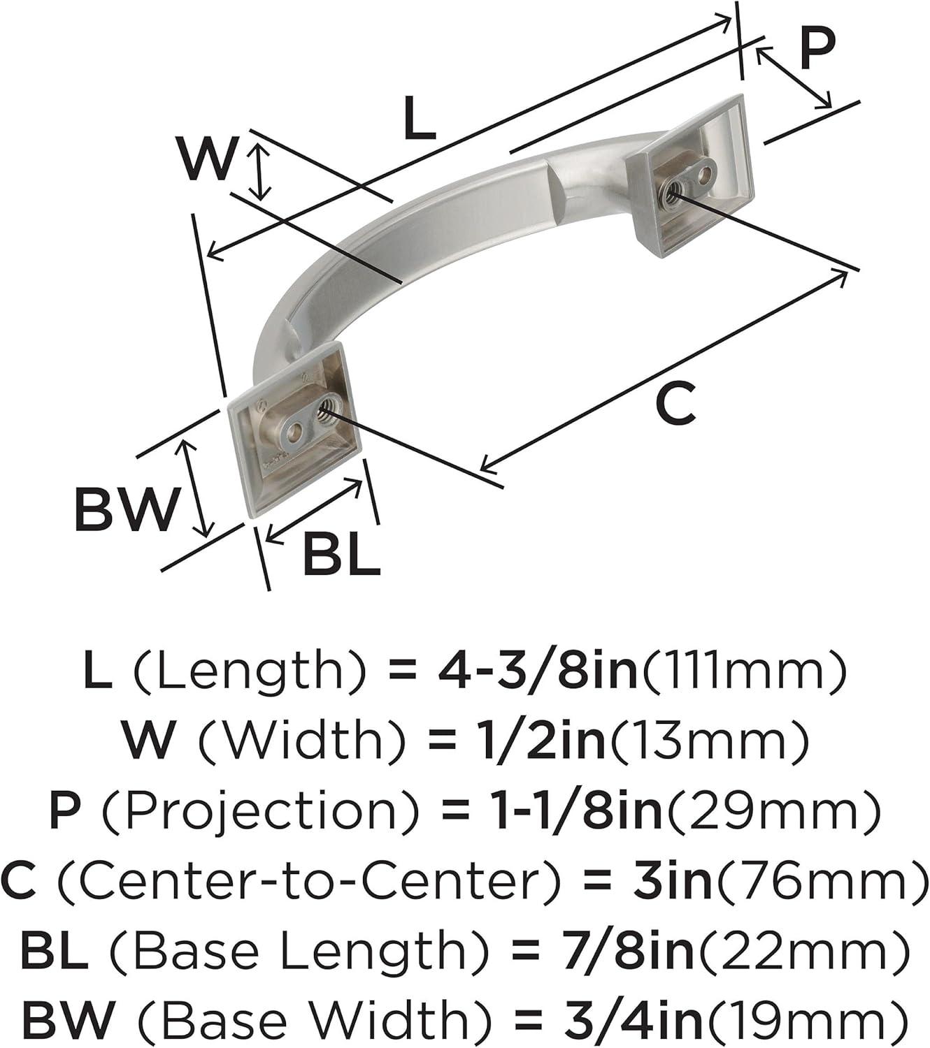 Satin Nickel 3-Inch Brushed Cabinet Pull with Mounting Hardware