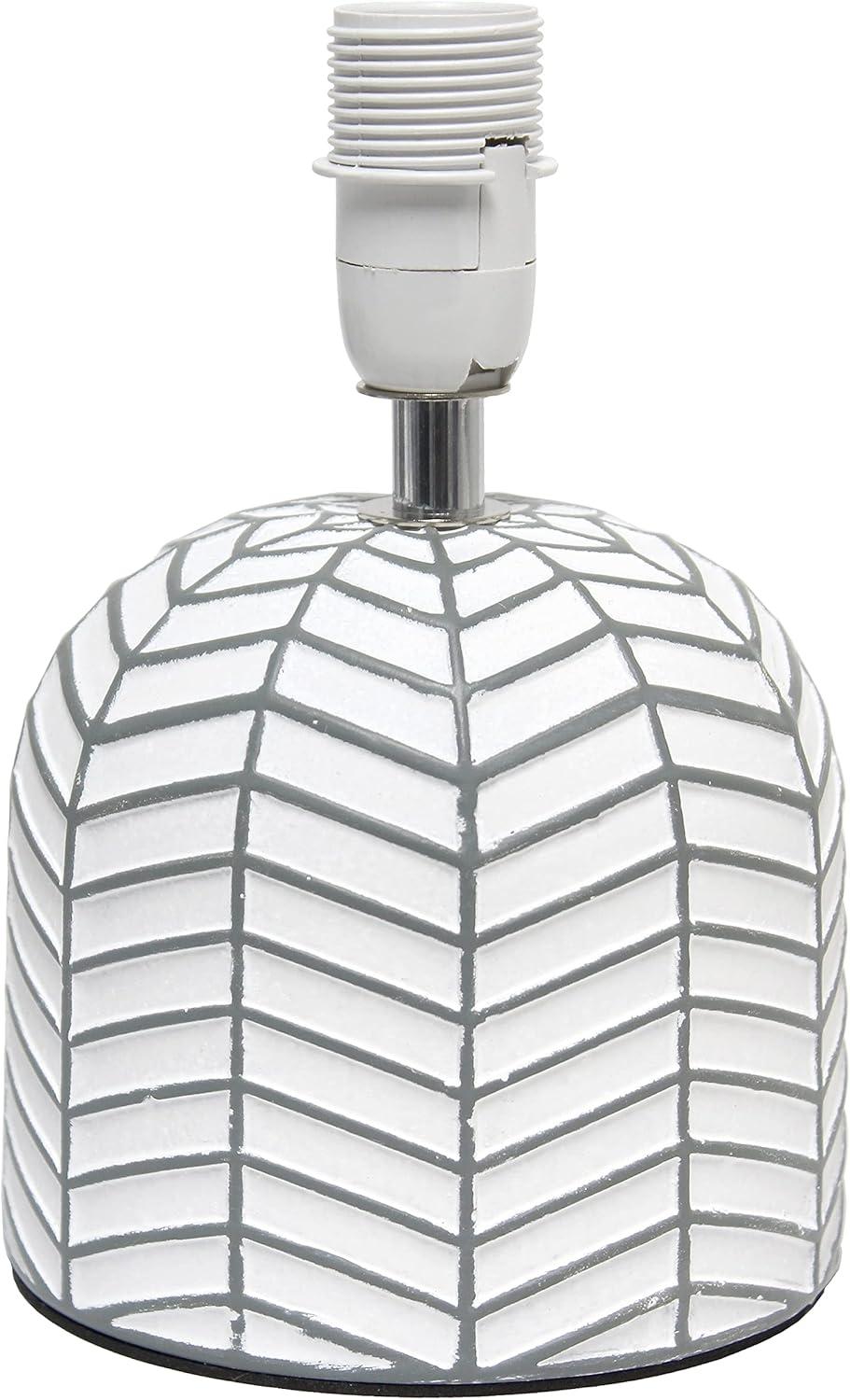 10.43" Petite Contemporary Webbed Waves Base Bedside Lamp with White Drum Shade - Simple Designs: ETL Listed, No Assembly Required