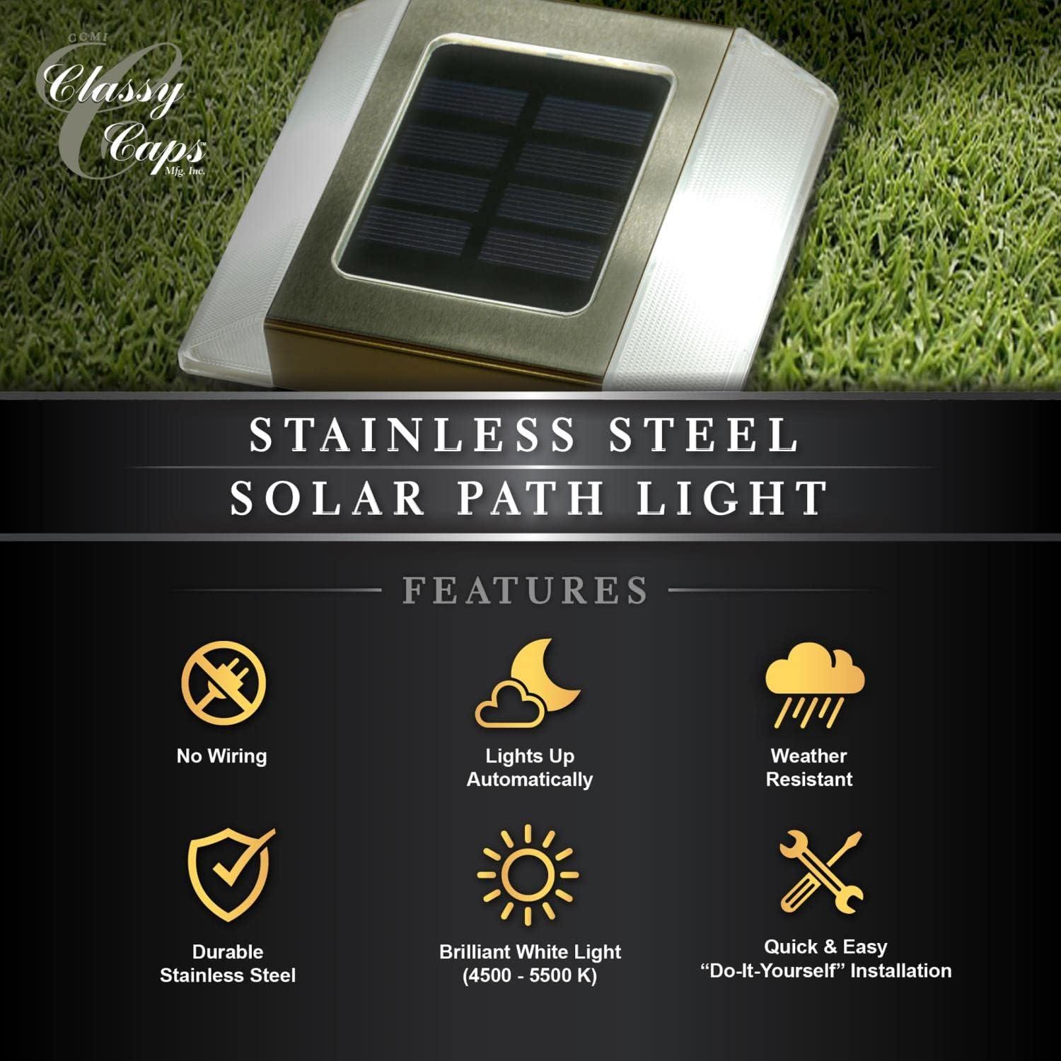 Stainless Steel Solar LED Pathway Light Multipack