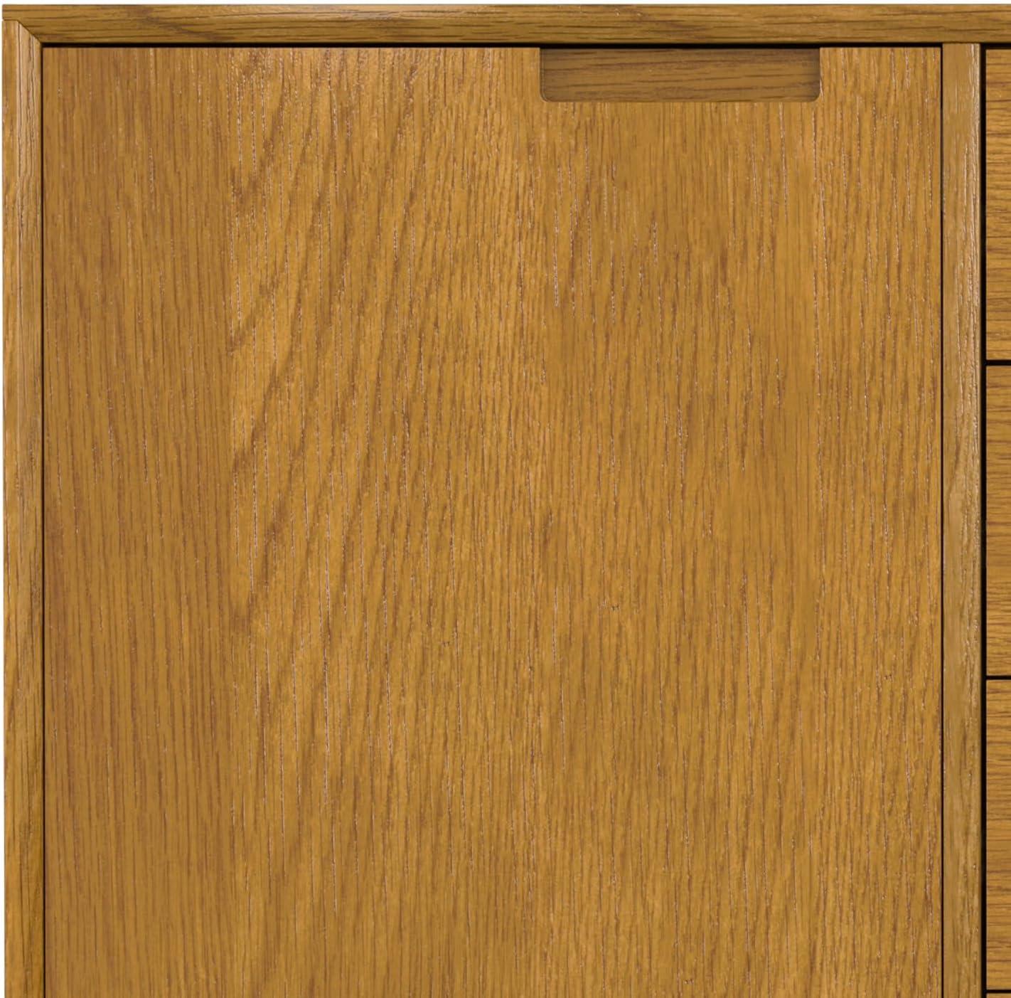 Simpli Home Banting 60"W Solid Wood Industrial 2-Door Sideboard Buffet with 4 Center Drawers