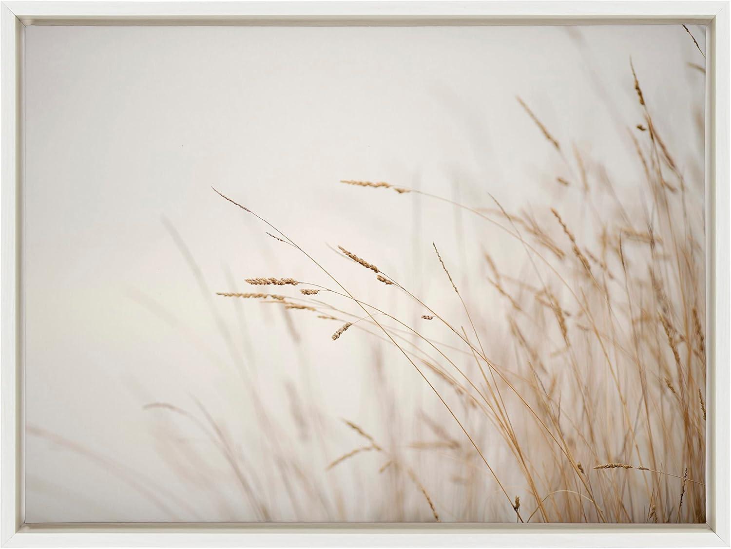 18" x 24" Sylvie Marsh Grass No 1 Framed Canvas by Crystal Lynn Collins White - Kate & Laurel All Things Decor