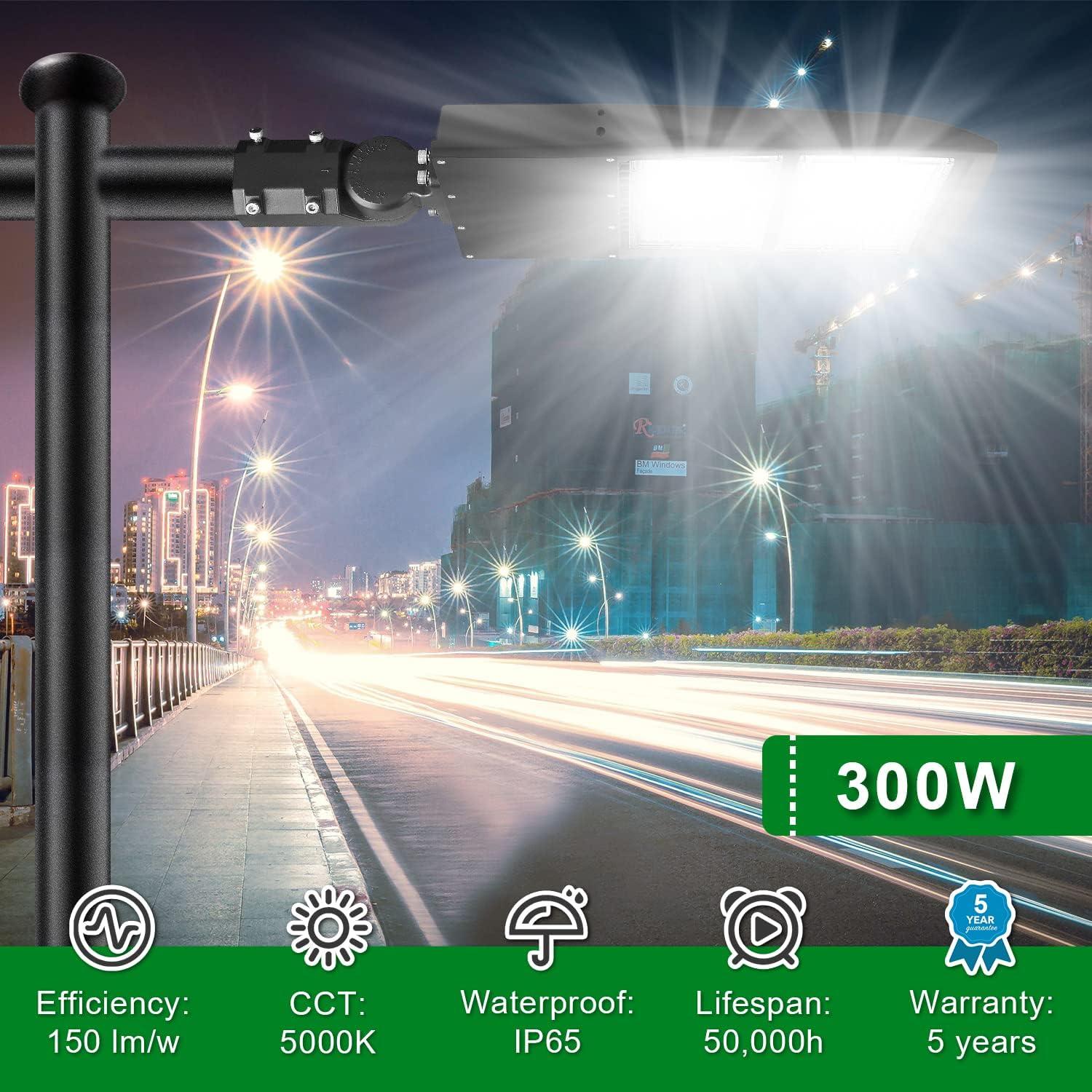 300W Black LED Outdoor Path Light with Slip Fitter Mount