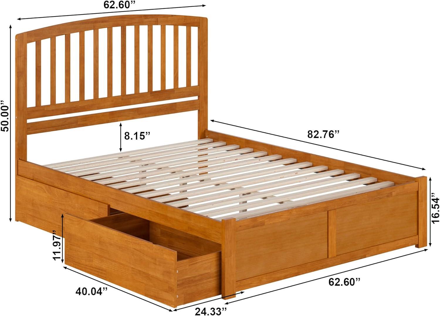 Solid Wood Platform Storage Bed