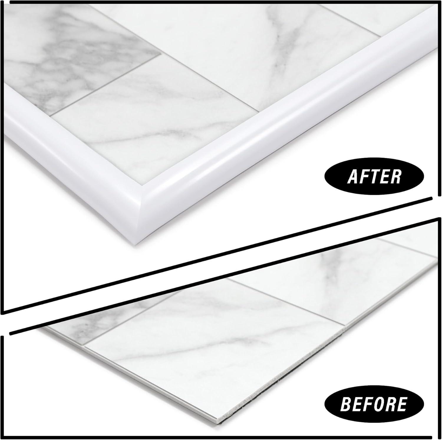 The Tiles Plaza Peel and Stick Tile Edge Trim for Backsplash Tile 15 Feet Self Adhesive PVC Trim Molding Decorative Trim, Matte Black