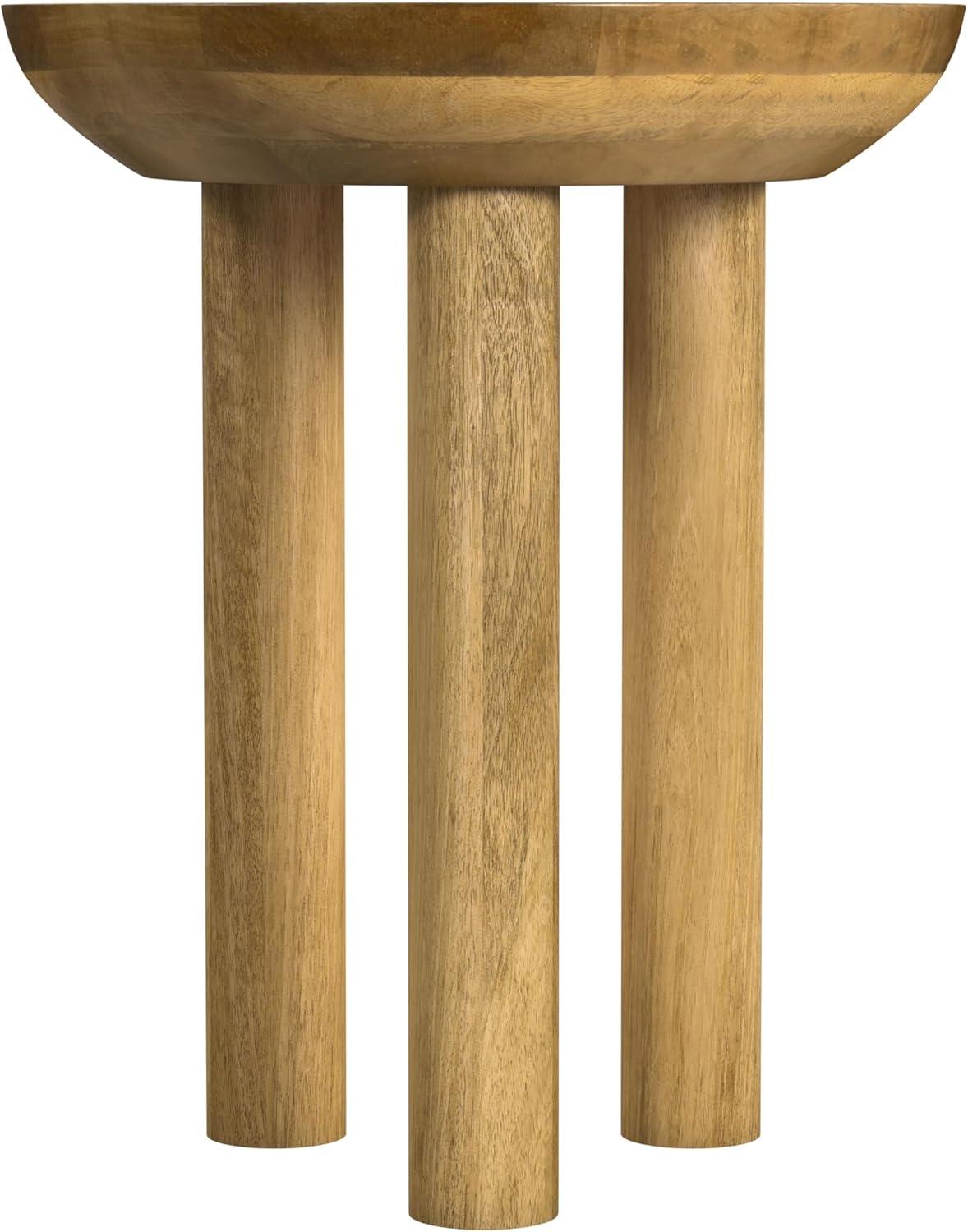 HomePop Mango Wood 3 Leg Side Table Natural