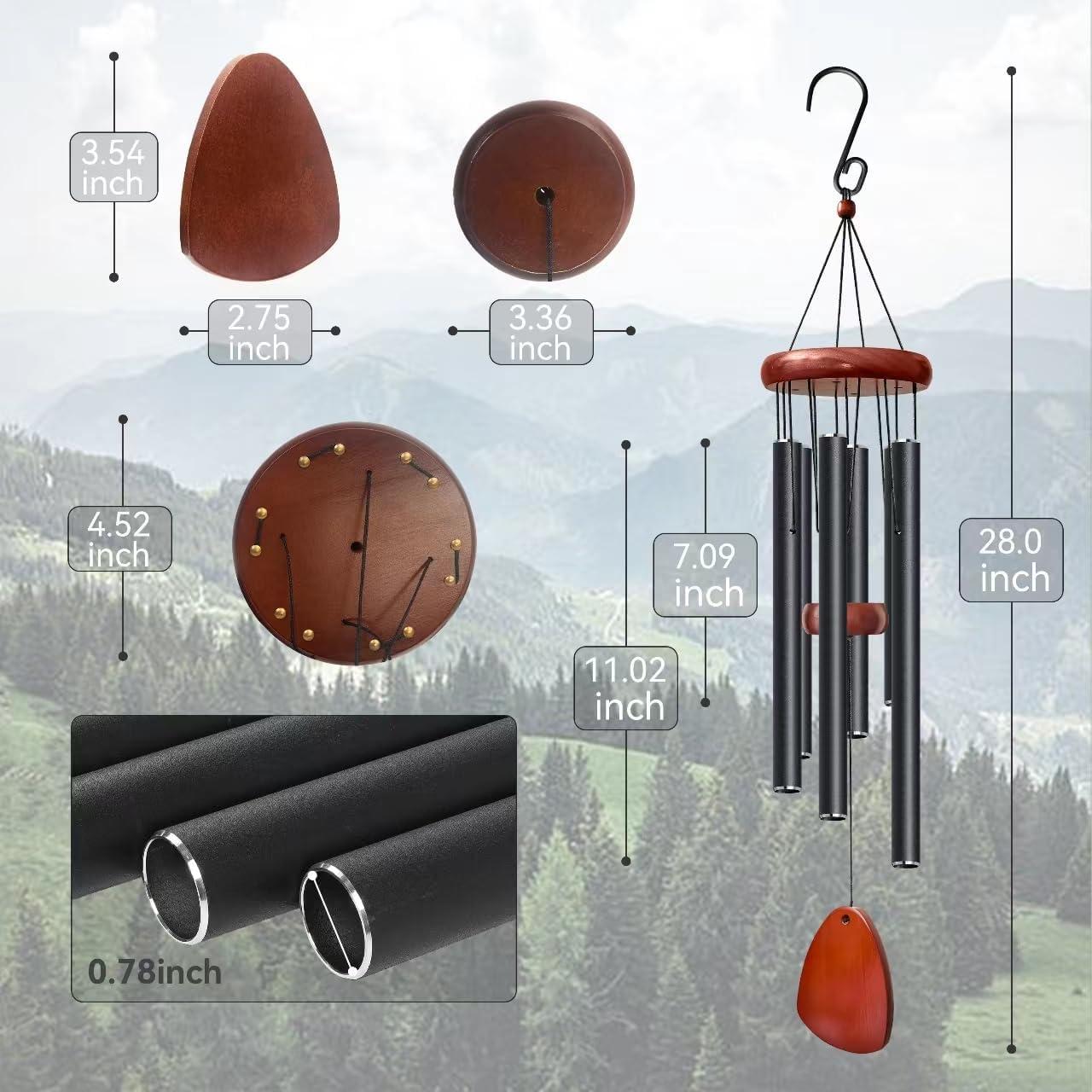 Large Aluminium Wind Chimes 37 Inches to Create a Zen Atmosphere Suitable for Outdoor, Garden, Patio Decoration. Classic Wind Chimes with Wind