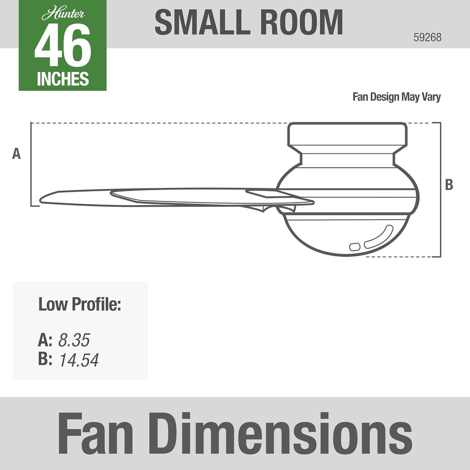 46" Anslee 5 - Blade LED Flush Mount Ceiling Fan with Pull Chain and Light Kit Included